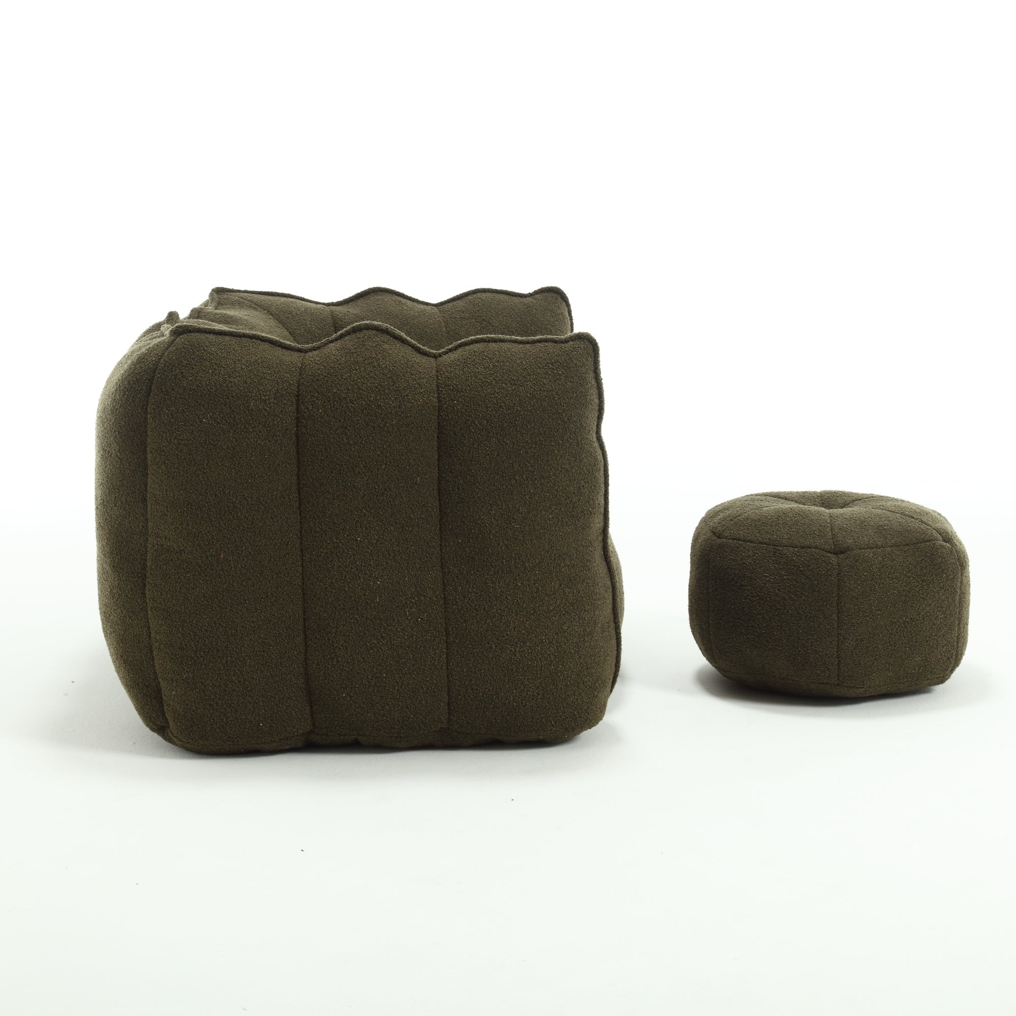 High Resilient Foam Bean Bag Chair with Footstool-American Furniture Outlet