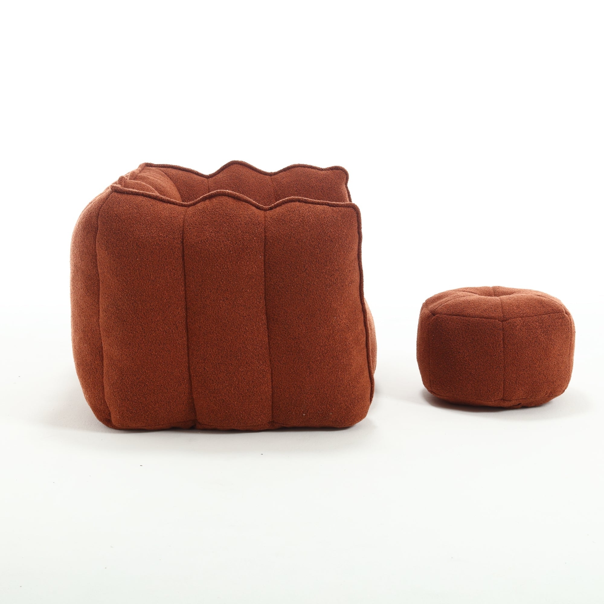 High Resilient Foam Bean Bag Chair with Footstool-American Furniture Outlet