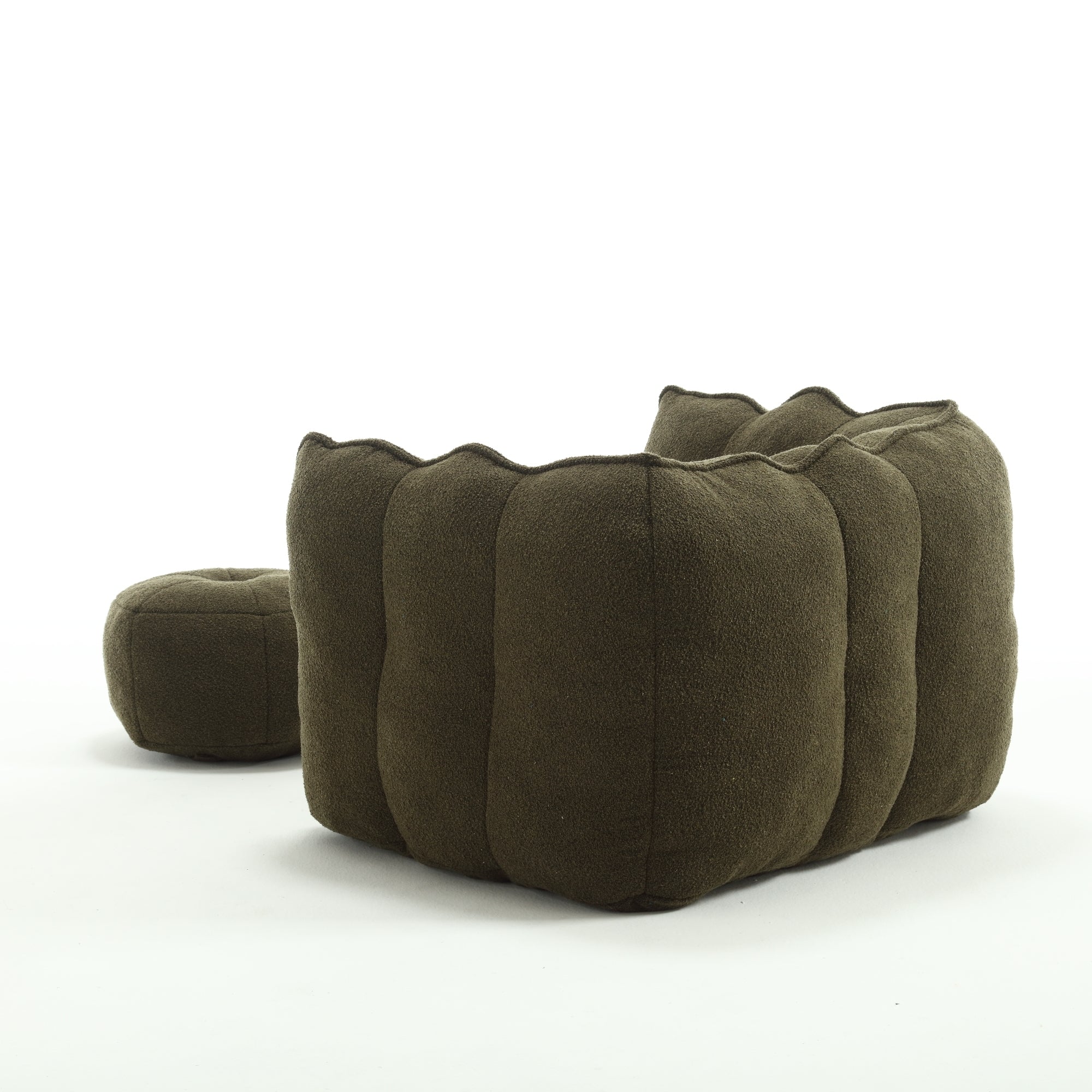 High Resilient Foam Bean Bag Chair with Footstool-American Furniture Outlet