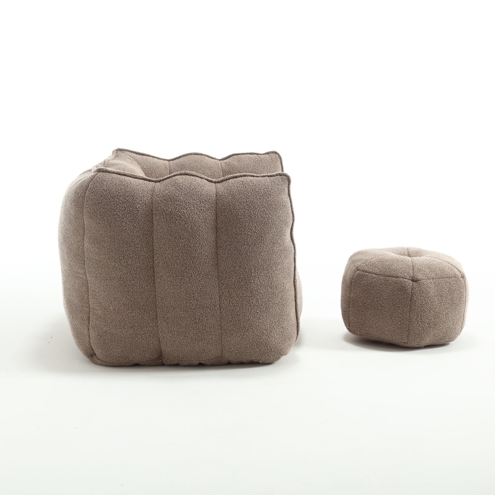 High Resilient Foam Bean Bag Chair with Footstool-American Furniture Outlet