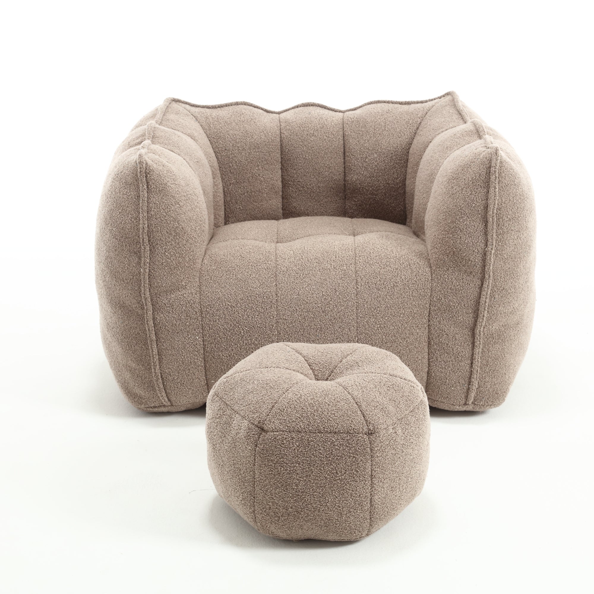 High Resilient Foam Bean Bag Chair with Footstool-American Furniture Outlet