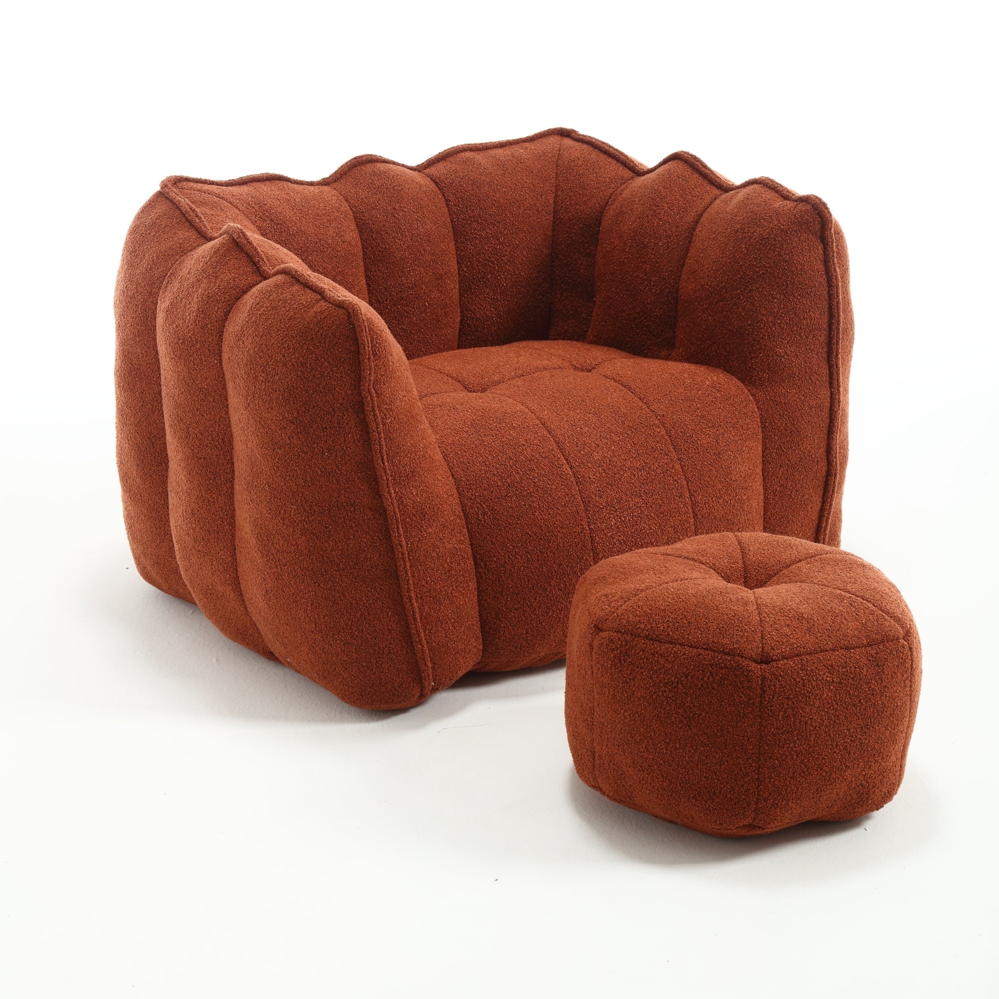 High Resilient Foam Bean Bag Chair with Footstool-American Furniture Outlet