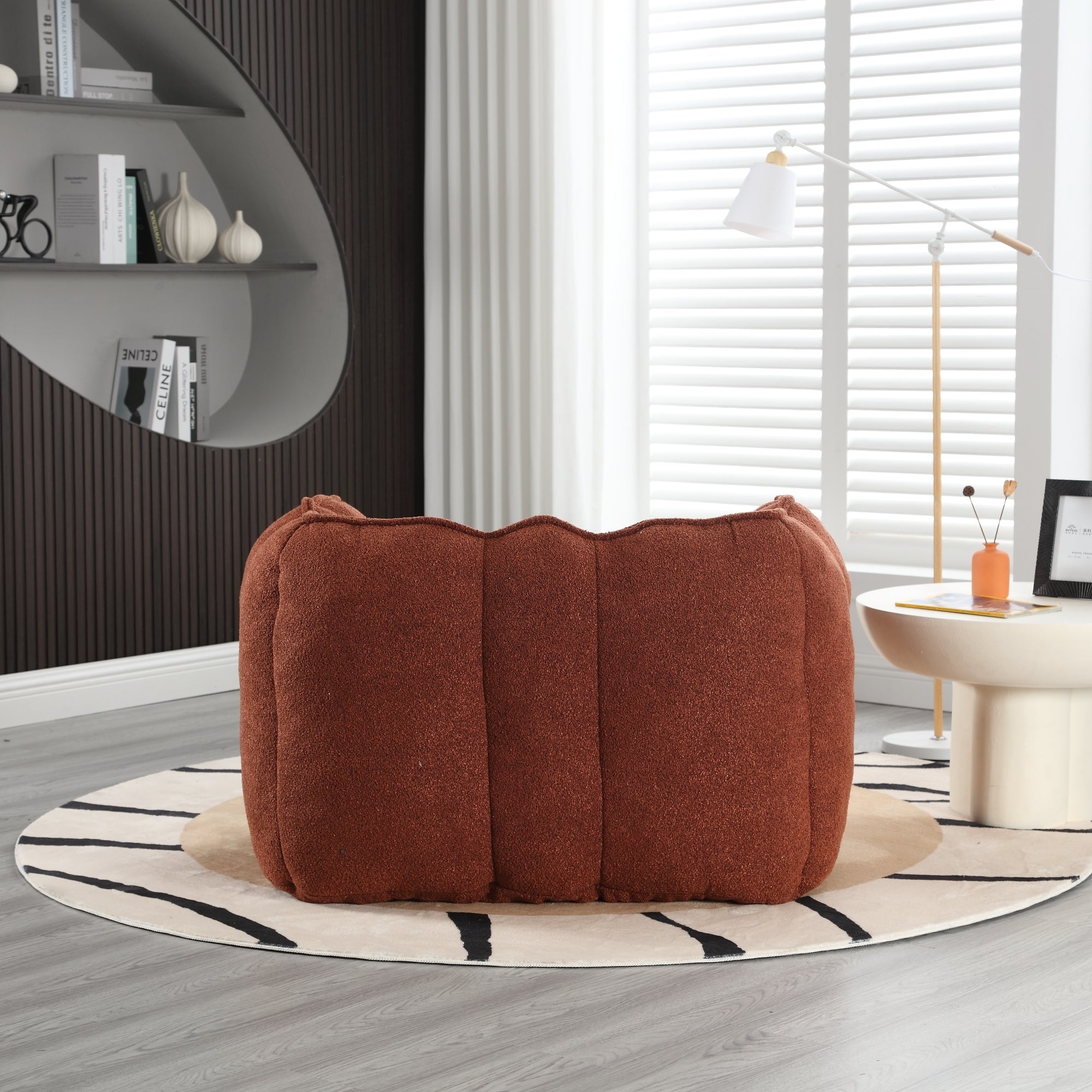 High Resilient Foam Bean Bag Chair with Footstool-American Furniture Outlet