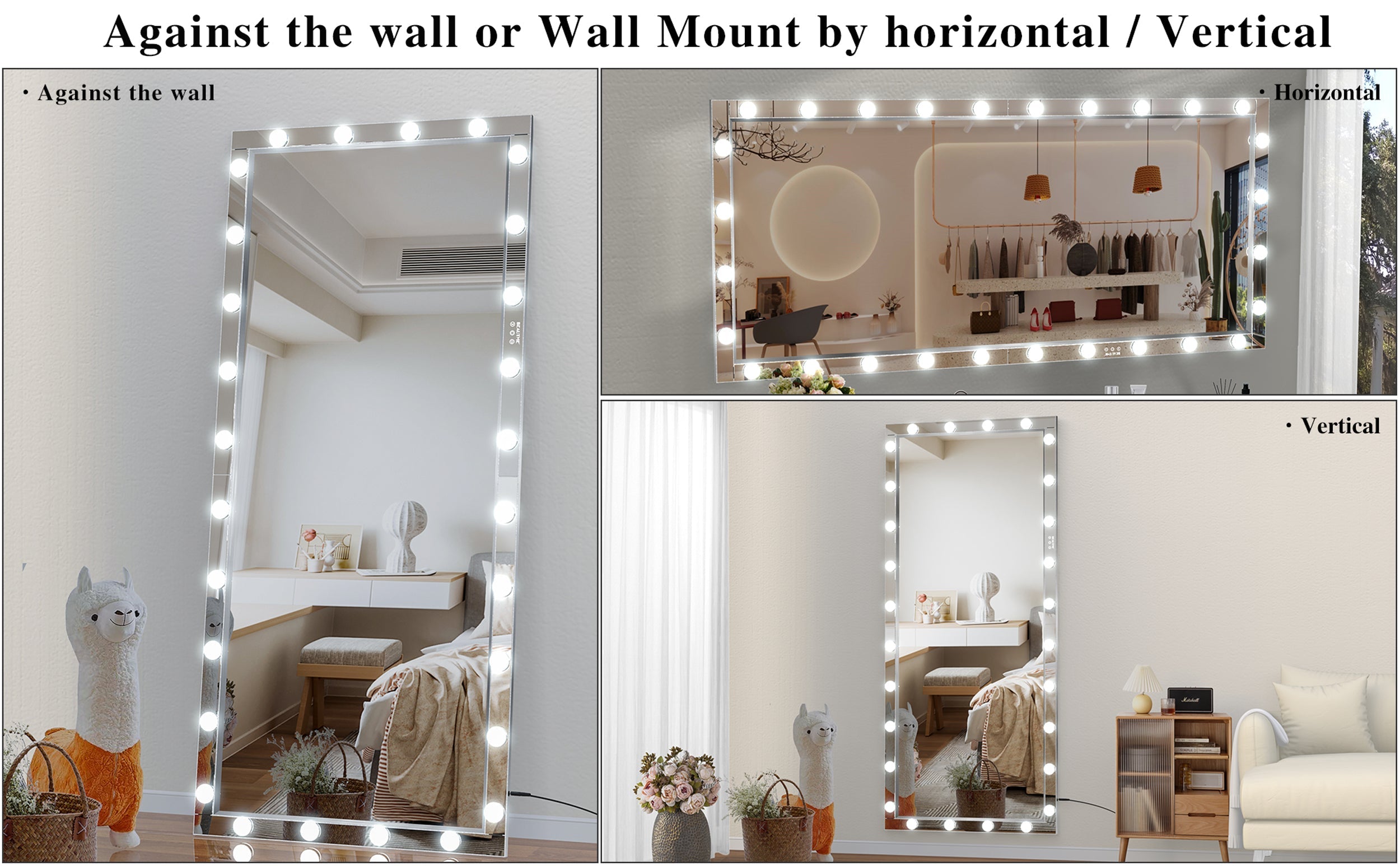 Hollywood Mirror w/ Lights, 72x36" - [Your Brand]-American Furniture Outlet