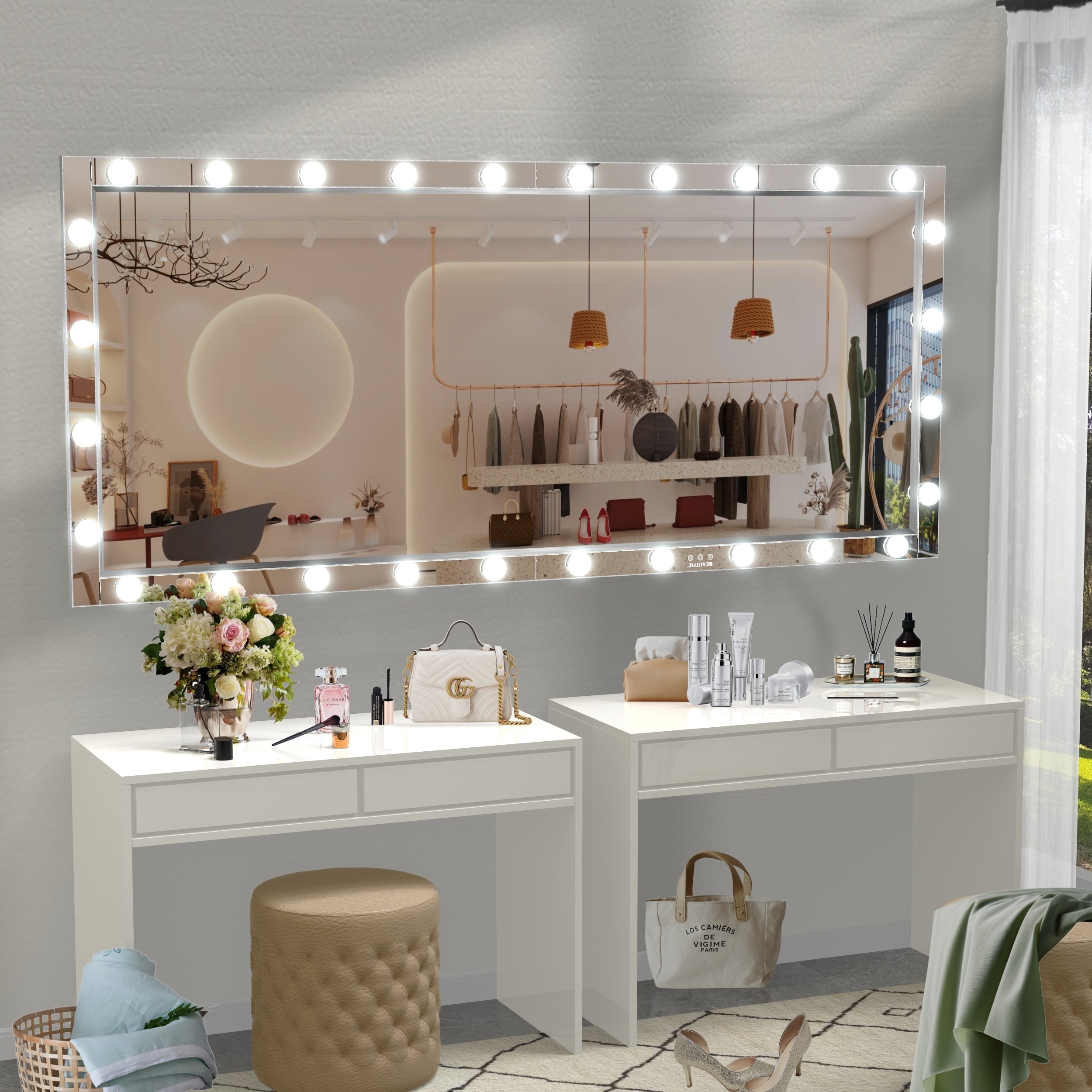 Hollywood Mirror w/ Lights, 72x36" - [Your Brand]-American Furniture Outlet