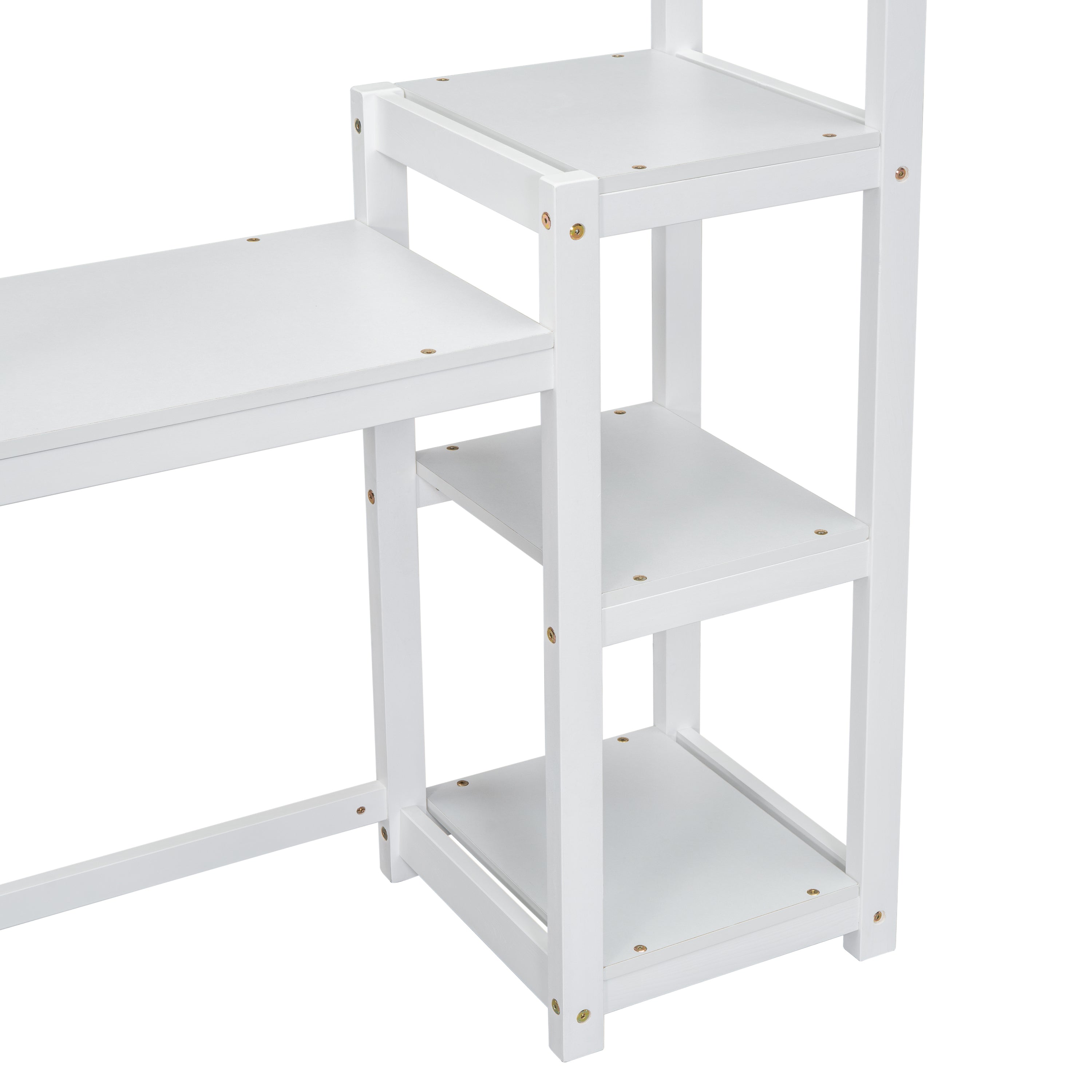 House-shaped Wooden writing Desk,Kids study Table,Bookshelf & Toy Storage,White-American Furniture Outlet