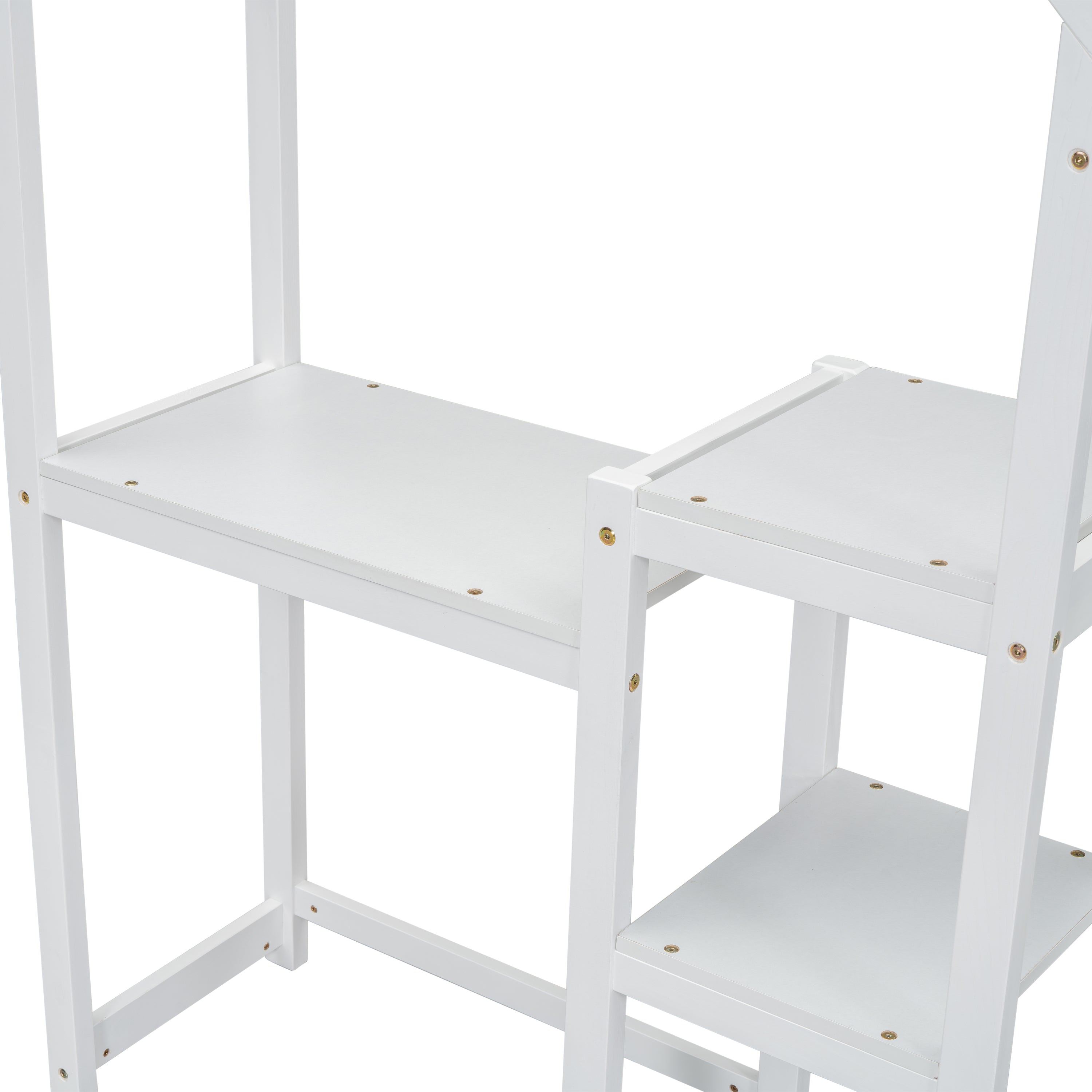 House-shaped Wooden writing Desk,Kids study Table,Bookshelf & Toy Storage,White-American Furniture Outlet