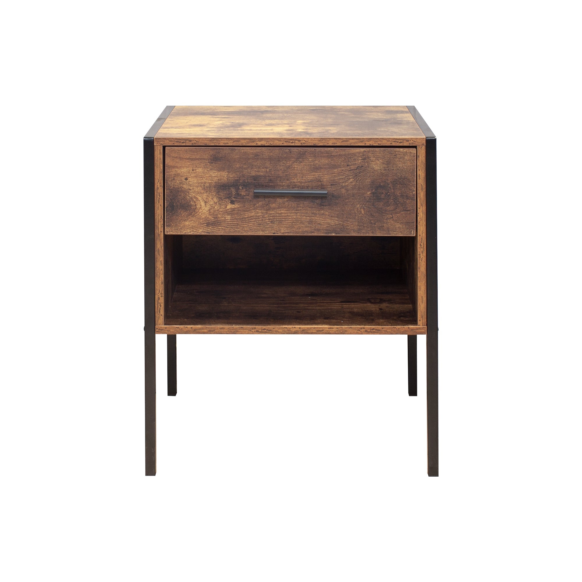 Industrial Nightstand Set of 2 | Rustic Bedside Table-American Furniture Outlet