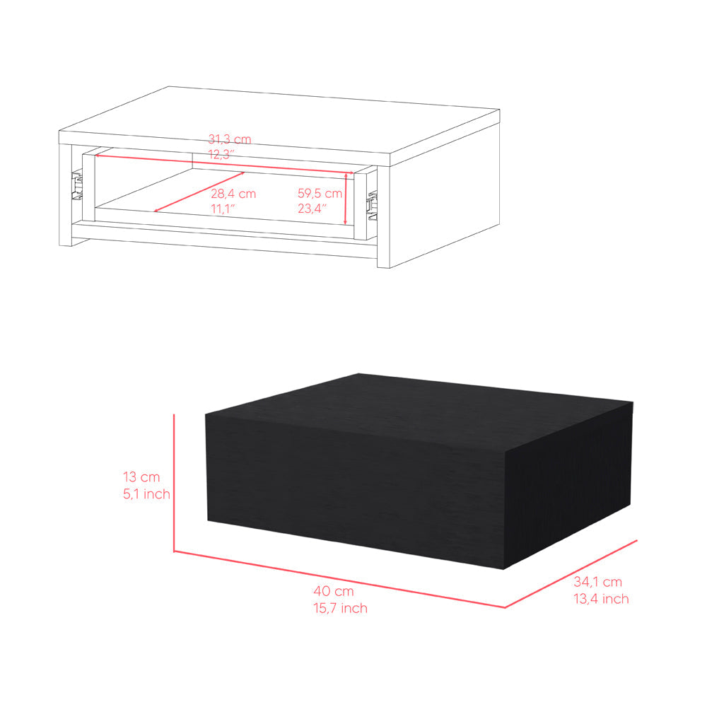 Isola Nightstand - Black-American Furniture Outlet