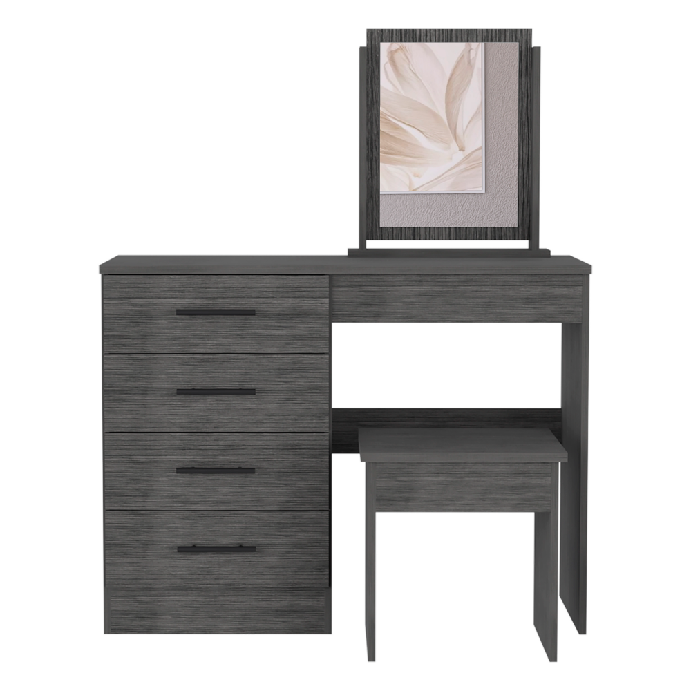 Kaia Makeup Vanity Set - Smokey Oak-American Furniture Outlet