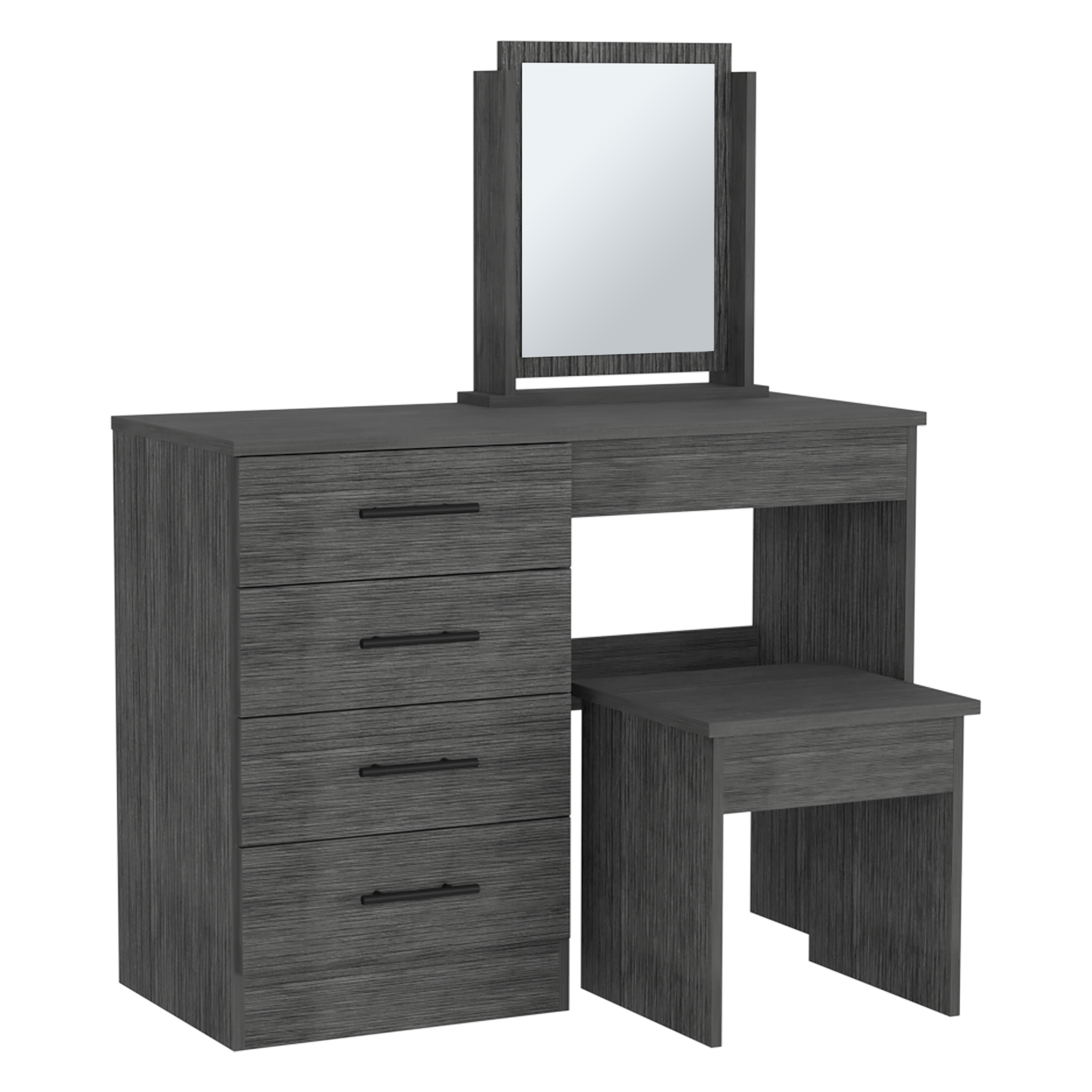 Kaia Makeup Vanity Set - Smokey Oak-American Furniture Outlet