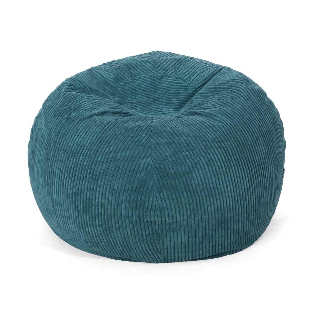 Kenli Corduroy Bean Bag Chair, Dark Teal-American Furniture Outlet