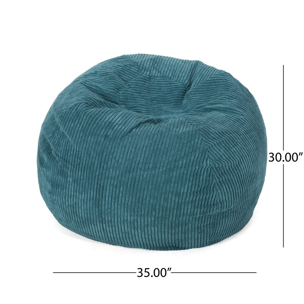 Kenli Corduroy Bean Bag Chair, Dark Teal-American Furniture Outlet