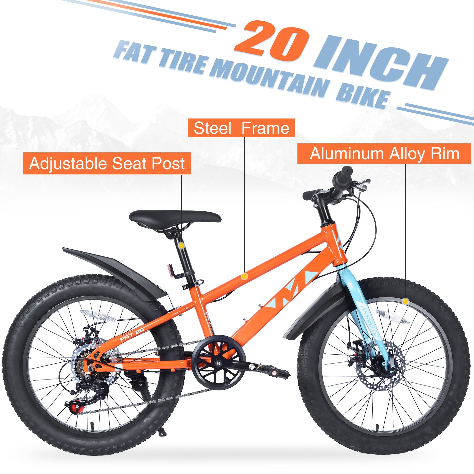 Kids 20" Mountain Bike - 7 Speed, Disc Brakes-American Furniture Outlet