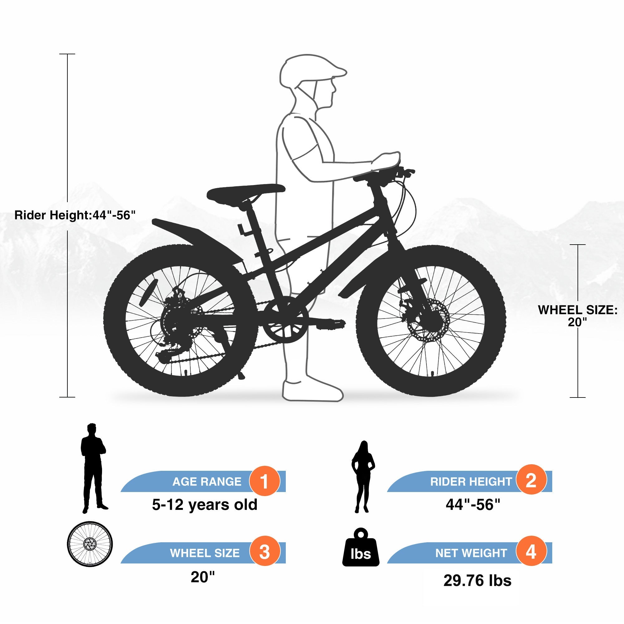 Kids 20" Mountain Bike - 7 Speed, Disc Brakes-American Furniture Outlet