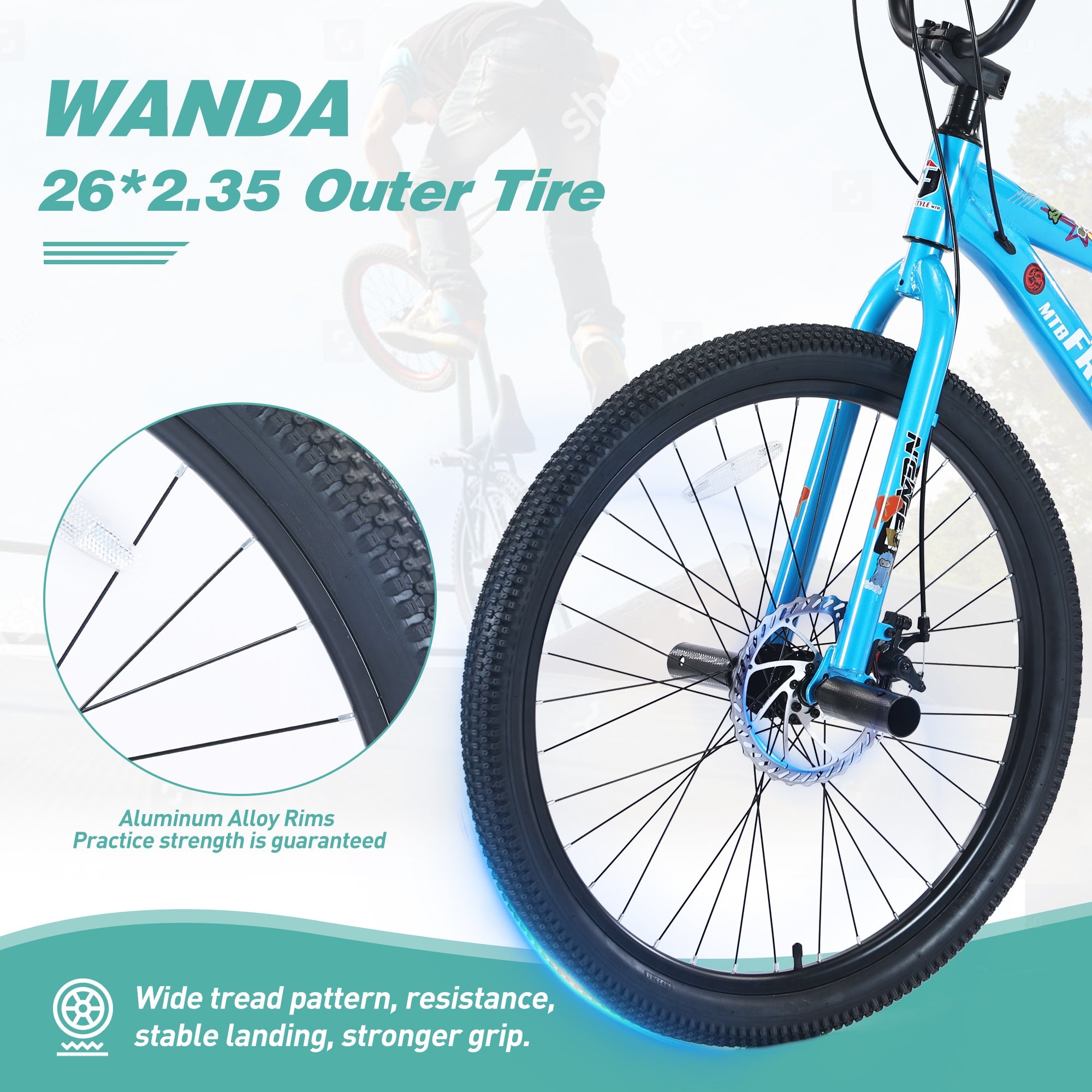 Kids Bike 26 Inch Double Disc Brakes - Freestyle & BMX-American Furniture Outlet