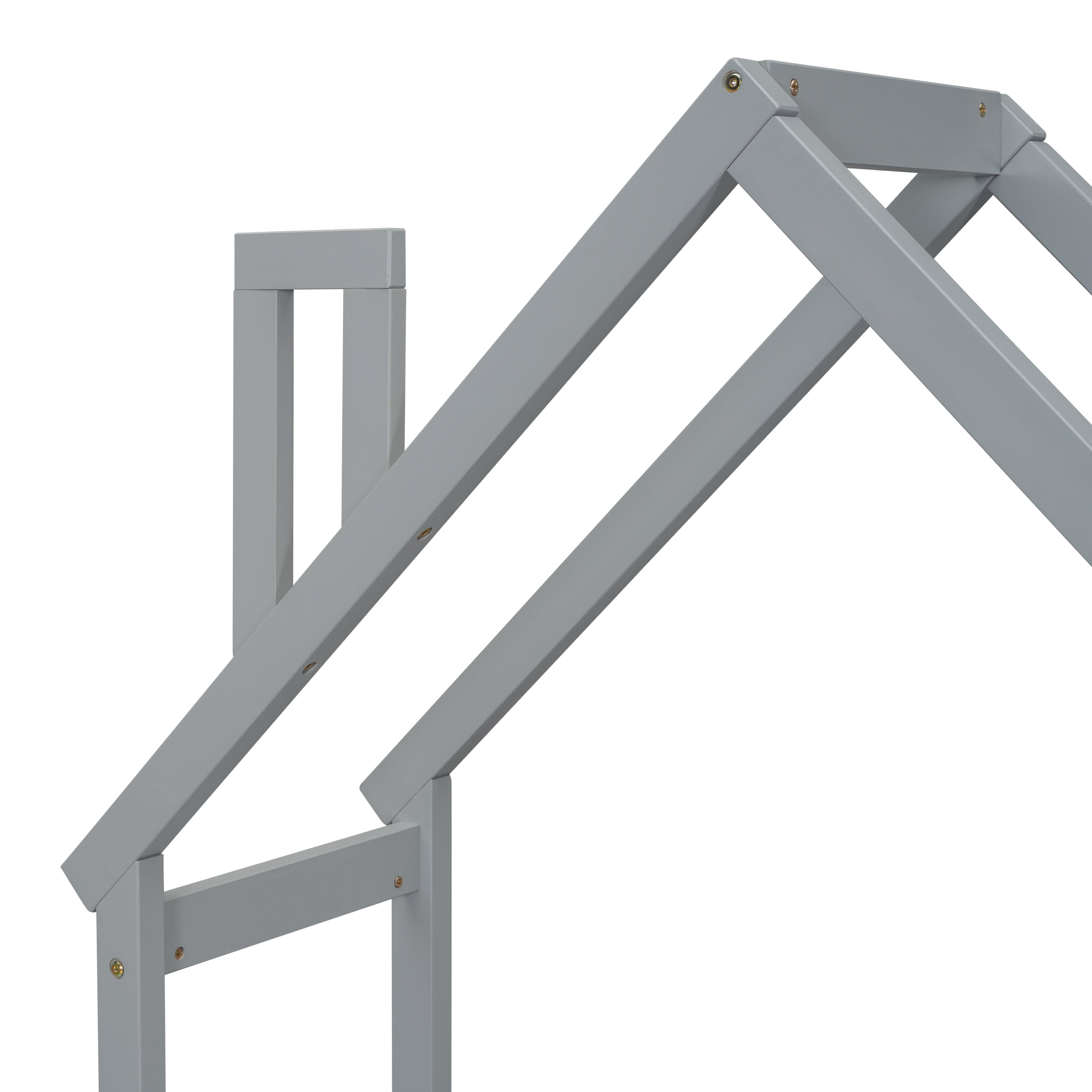 Kids House Desk: Study Table, Bookshelf, Toy Storage, Grey-American Furniture Outlet