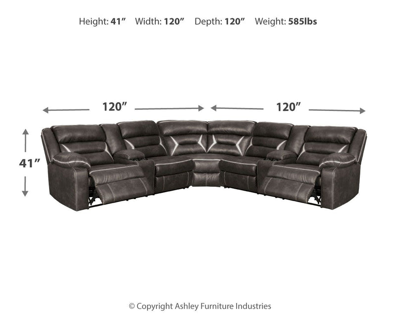 Kincord Black Power Reclining Sectional-Signature Design by Ashley®-American Furniture Outlet