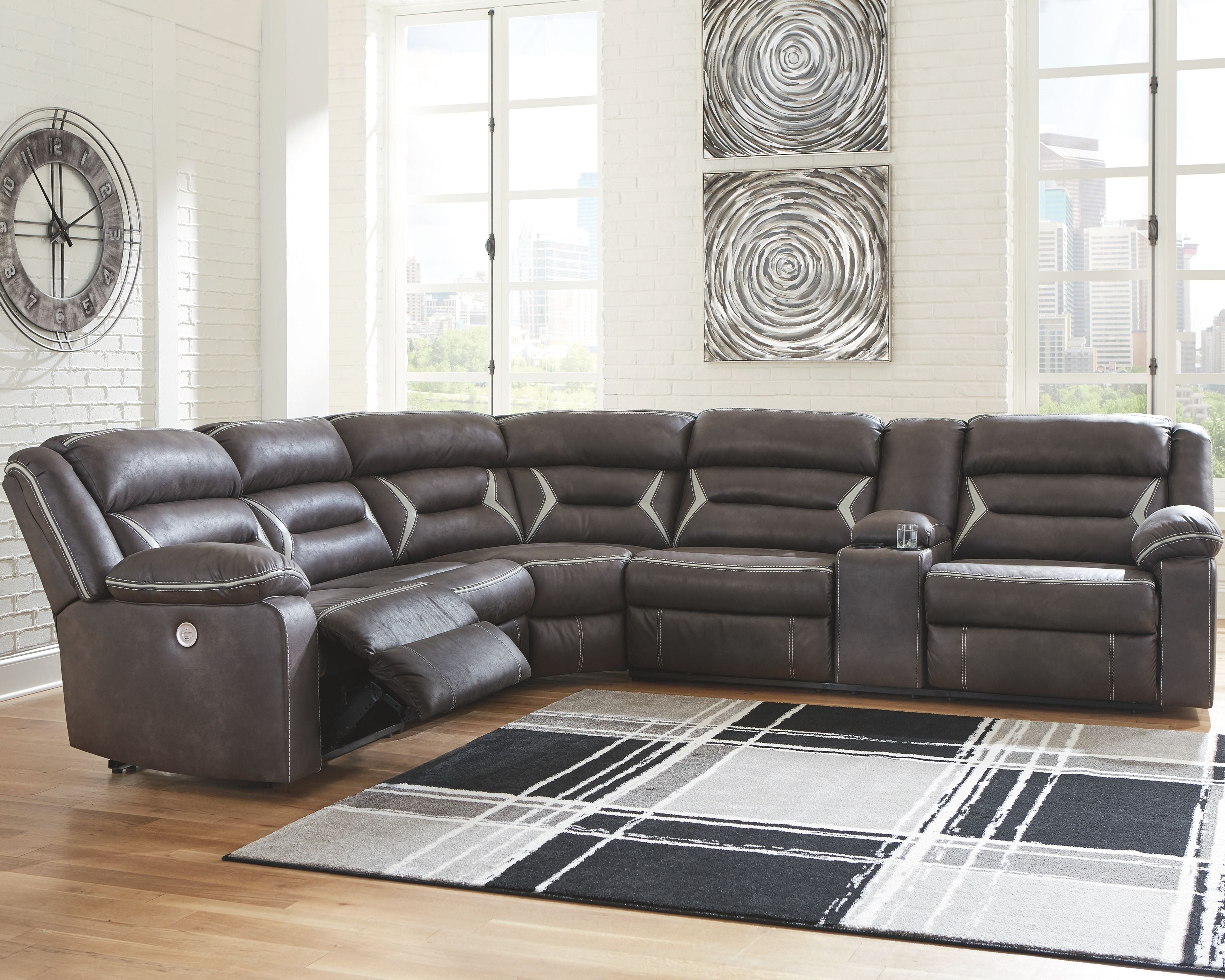 Kincord Black Power Reclining Sectional-Signature Design by Ashley®-American Furniture Outlet