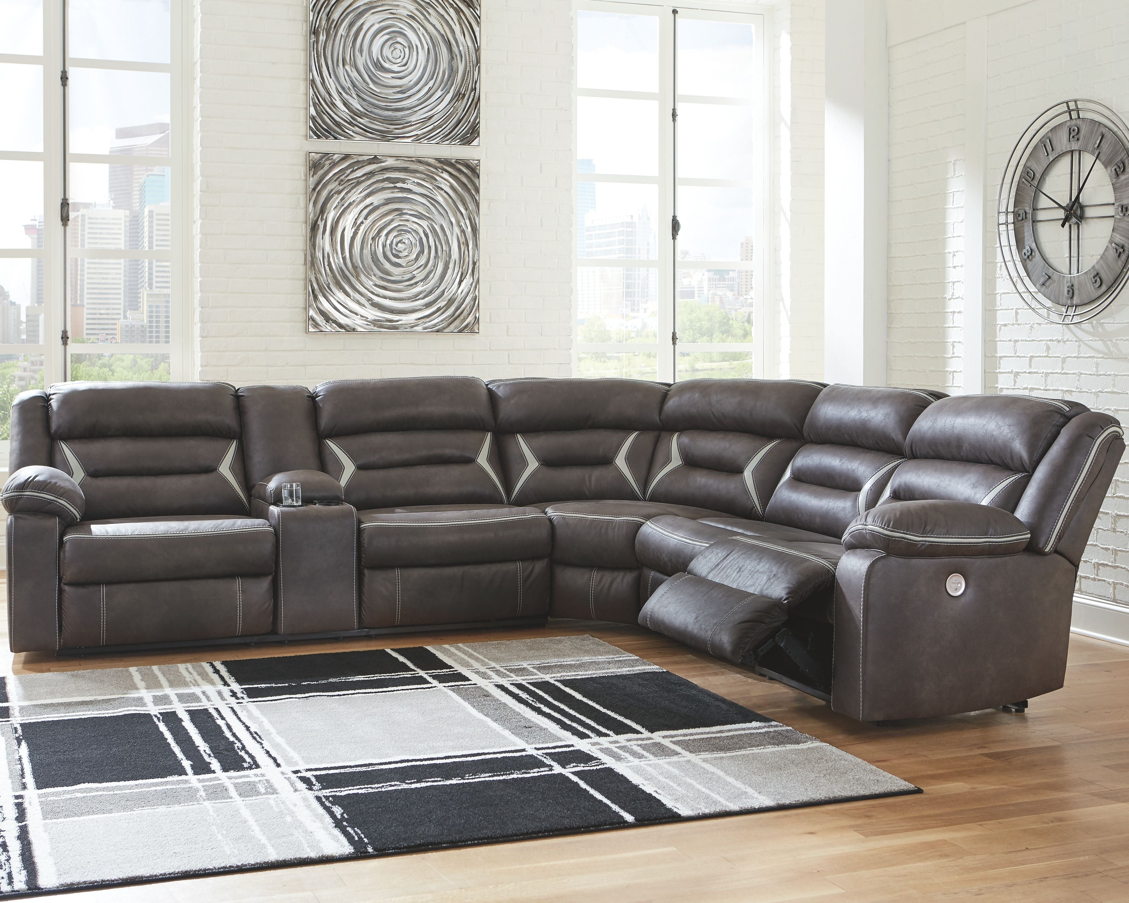 Kincord Black Power Reclining Sectional-Signature Design by Ashley®-American Furniture Outlet