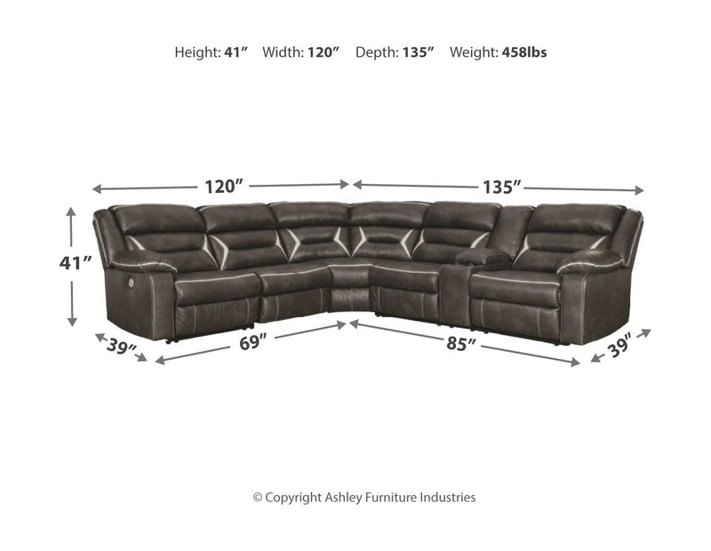 Kincord Black Power Reclining Sectional-Signature Design by Ashley®-American Furniture Outlet