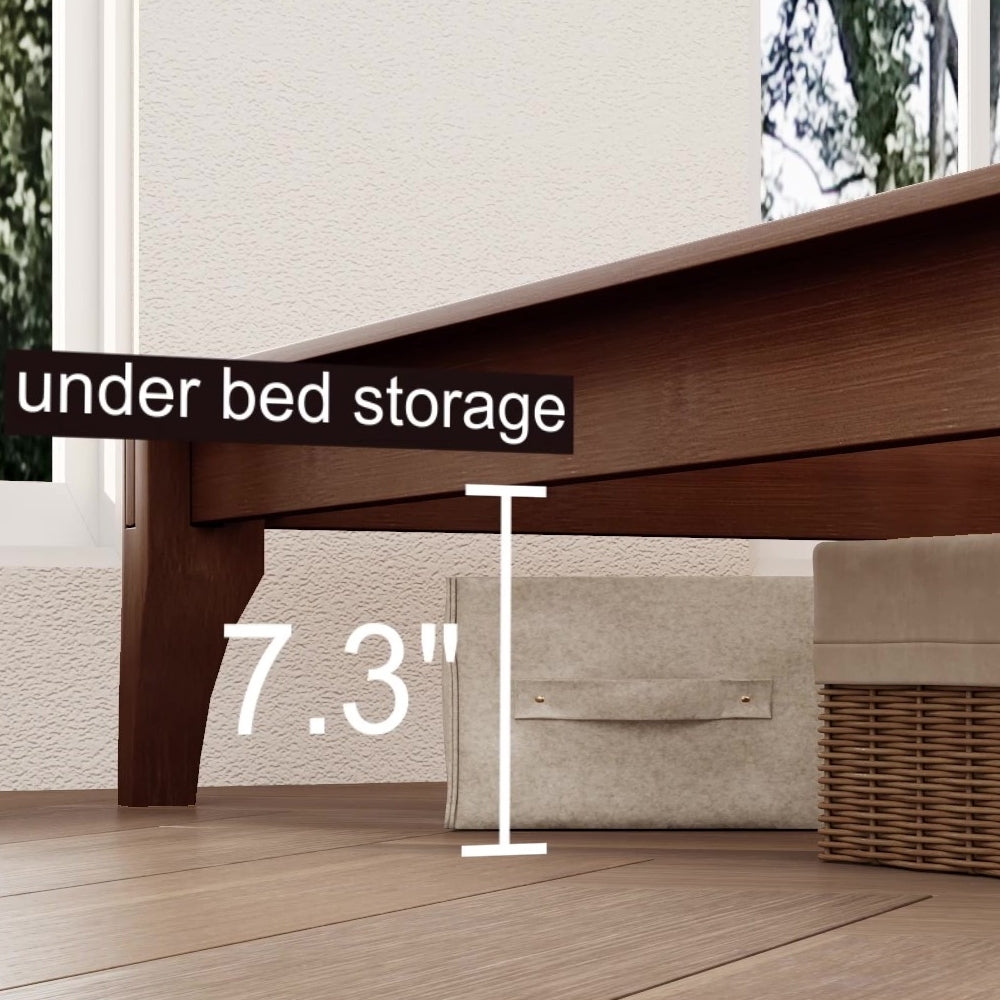 King Size Bamboo Platform Bed Frame - Solid Wood, No Box Spring-American Furniture Outlet