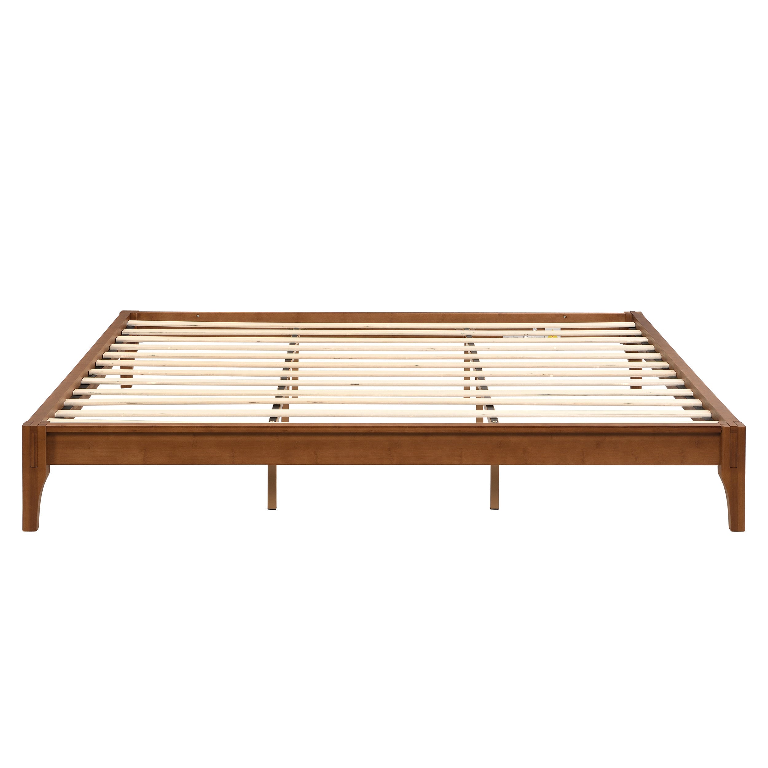 King Size Bamboo Platform Bed Frame - Solid Wood, No Box Spring-American Furniture Outlet