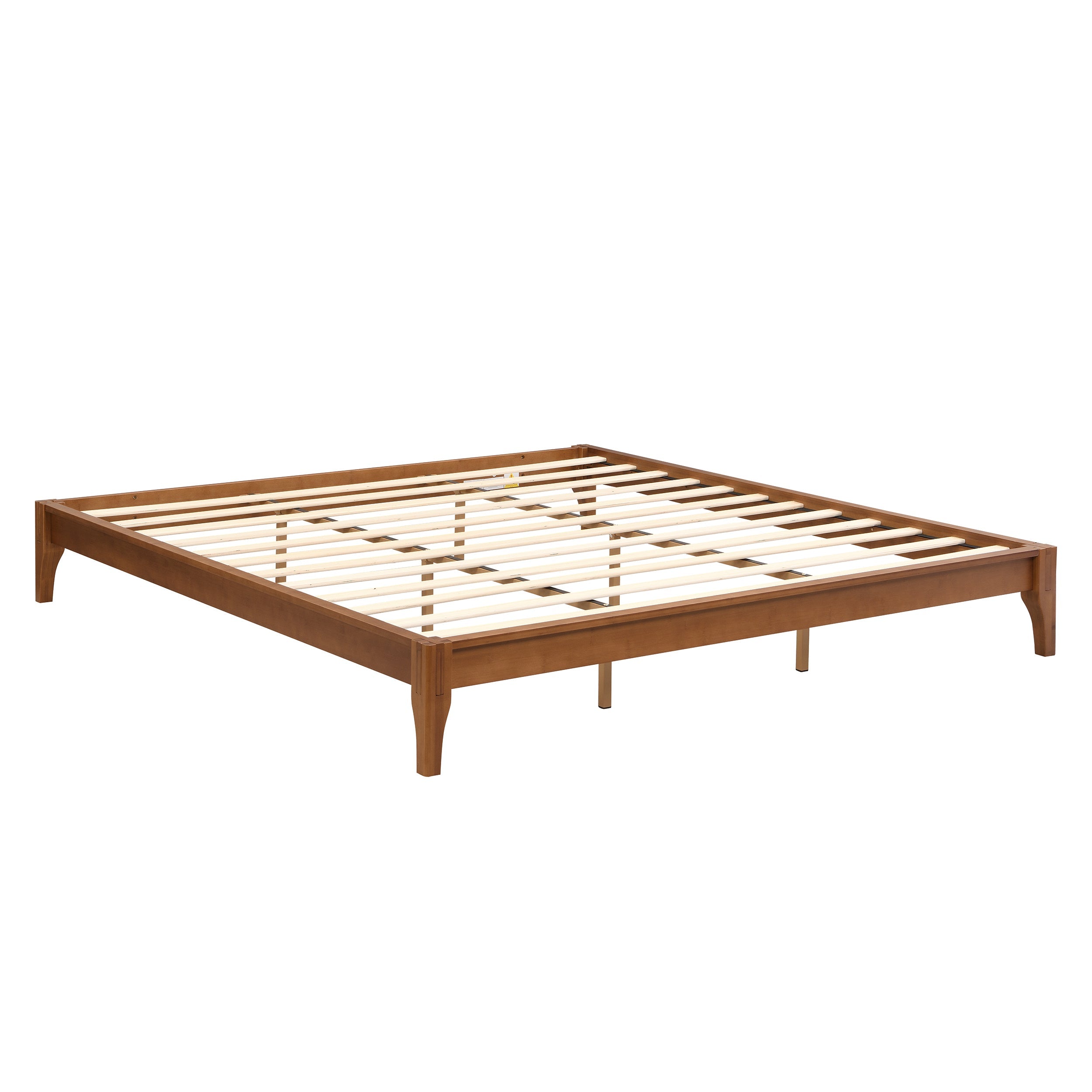 King Size Bamboo Platform Bed Frame - Solid Wood, No Box Spring-American Furniture Outlet