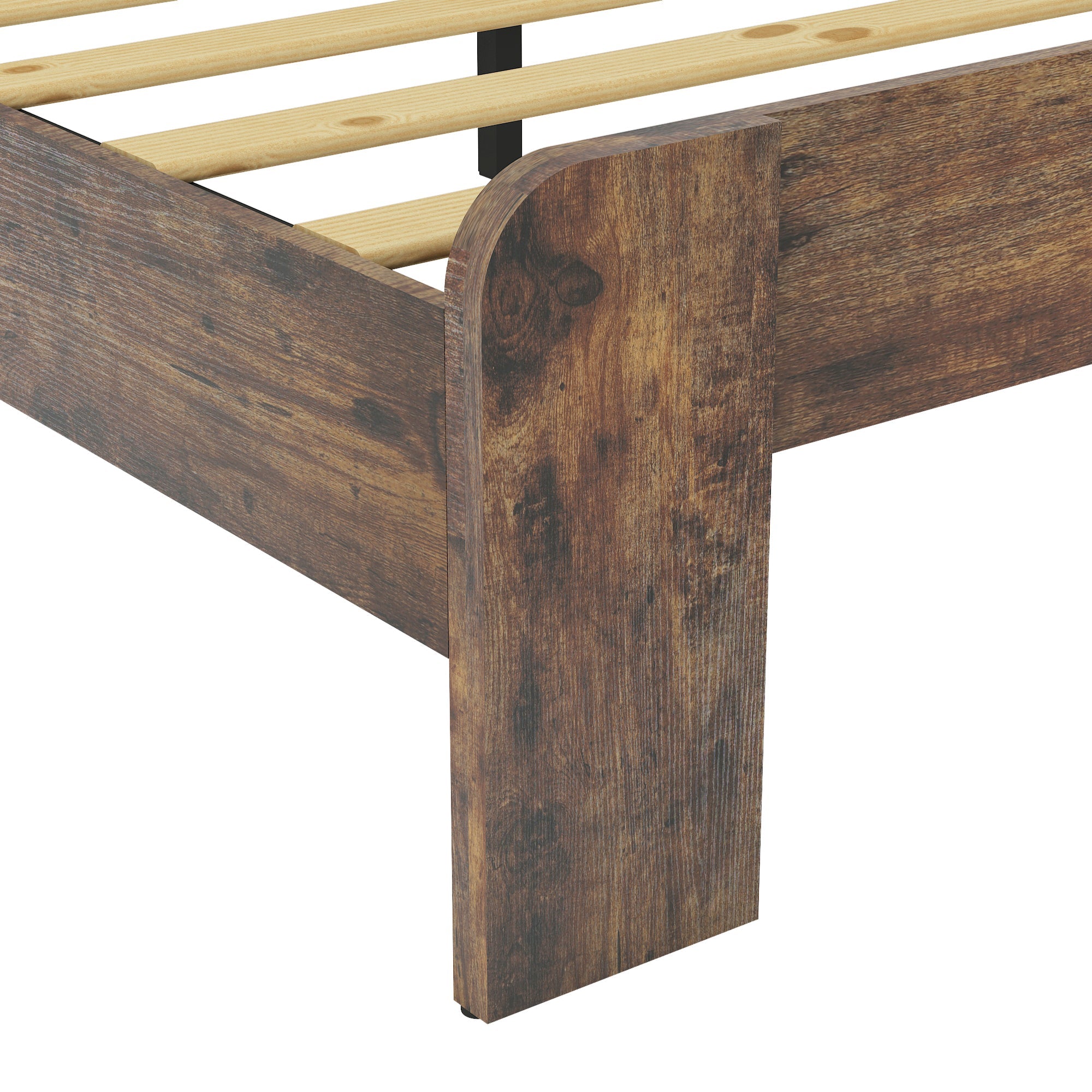 King Size Platform Bed Frame, Wood, No Box Spring Needed-American Furniture Outlet