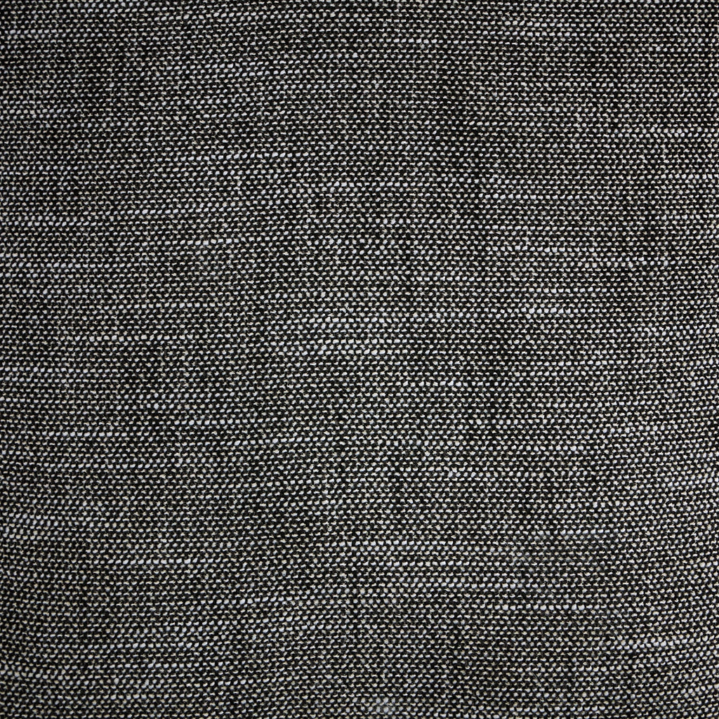 Close-up of woven charcoal fabric texture, dense grid pattern
