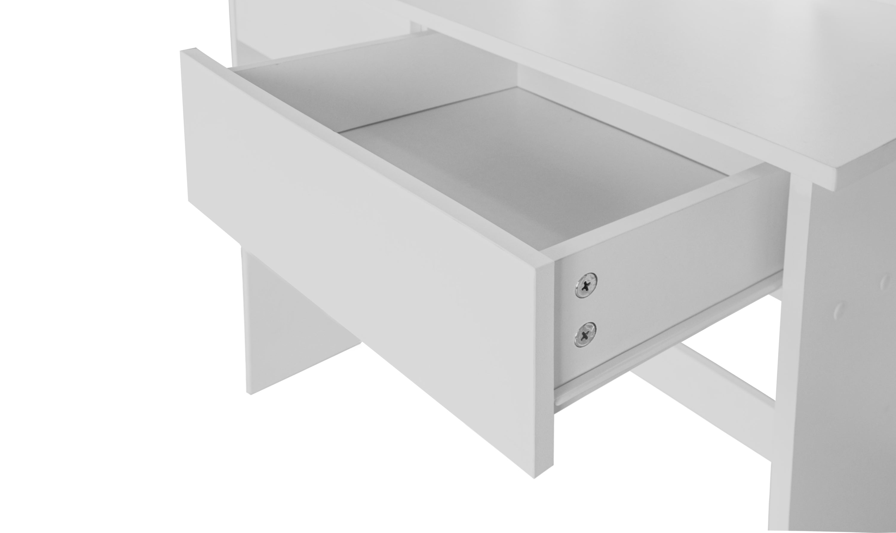 LED Vanity Desk w/ Mirror & Drawers - White-American Furniture Outlet