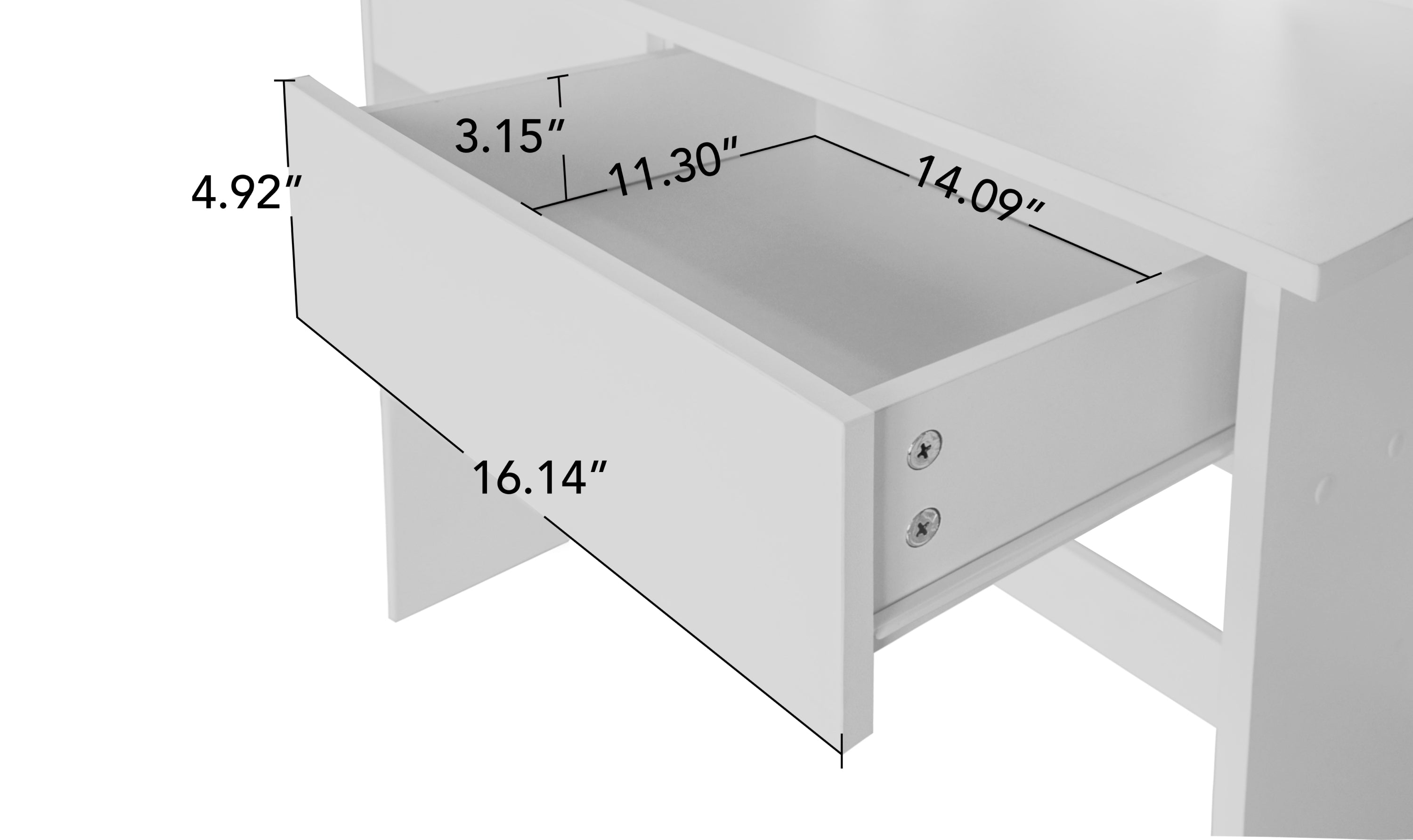 LED Vanity Desk w/ Mirror & Drawers - White-American Furniture Outlet