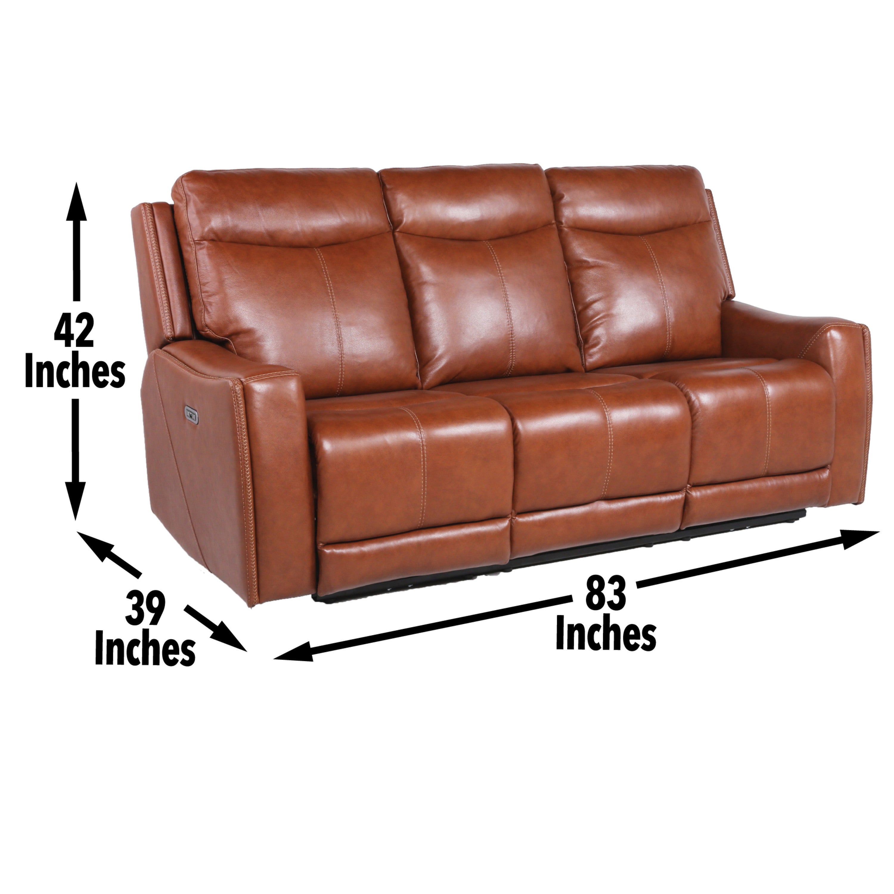 Leather Power Reclining Sofa - Headrest, USB-American Furniture Outlet