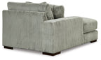 2-piece sectional sofa with chaise, light fog corduroy fabric, pillow backrest
