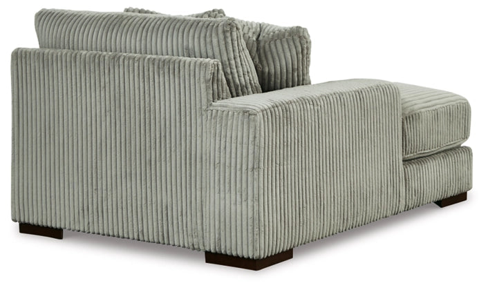 2-piece sectional sofa with chaise, light fog corduroy fabric, pillow backrest