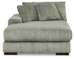 2-piece sectional sofa with chaise, light fog corduroy upholstery, thick back cushions