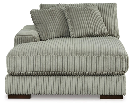 2-piece sectional sofa with chaise, light fog corduroy upholstery, thick back cushions