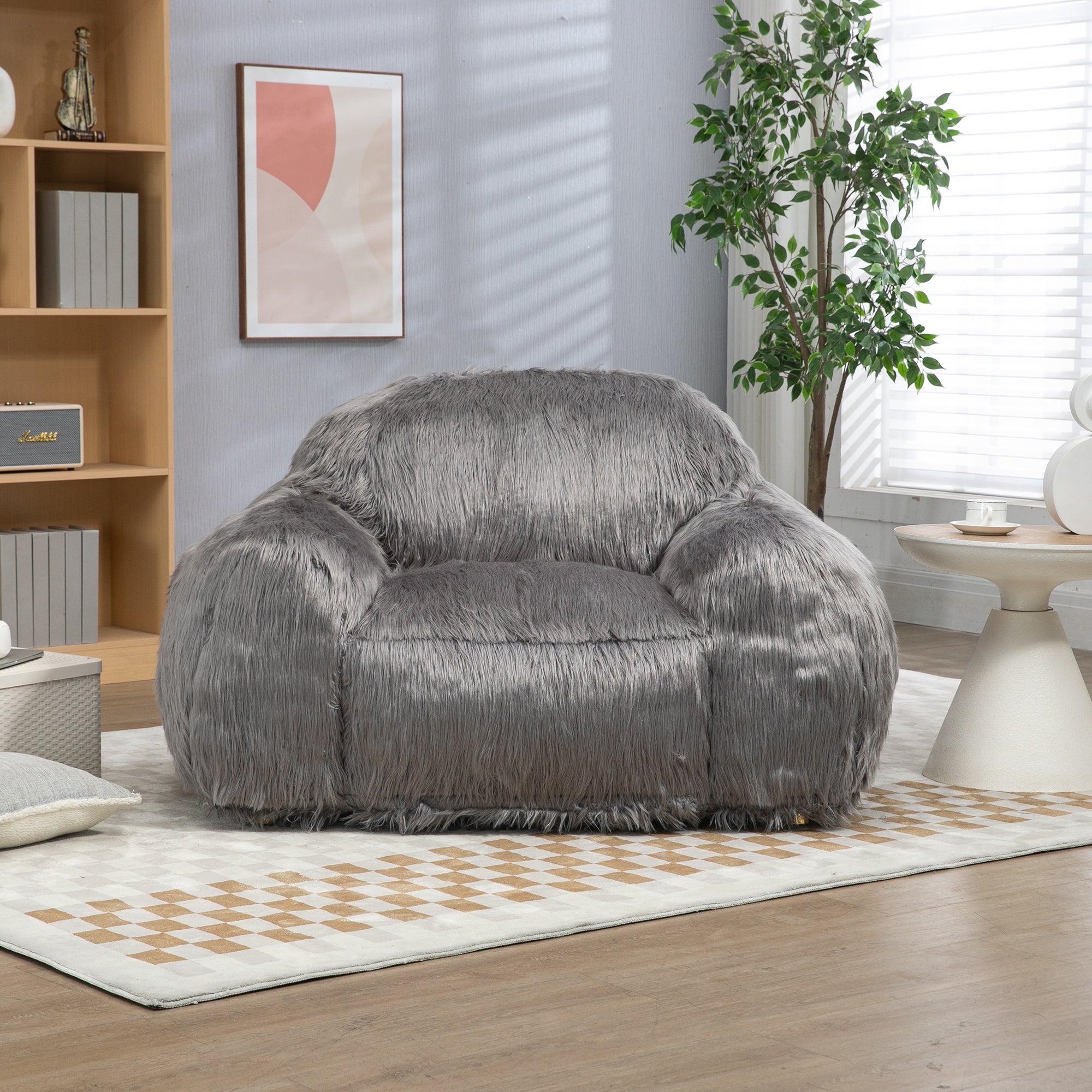 Long Hair Bean Bag Chair - Lazy Sofa-American Furniture Outlet