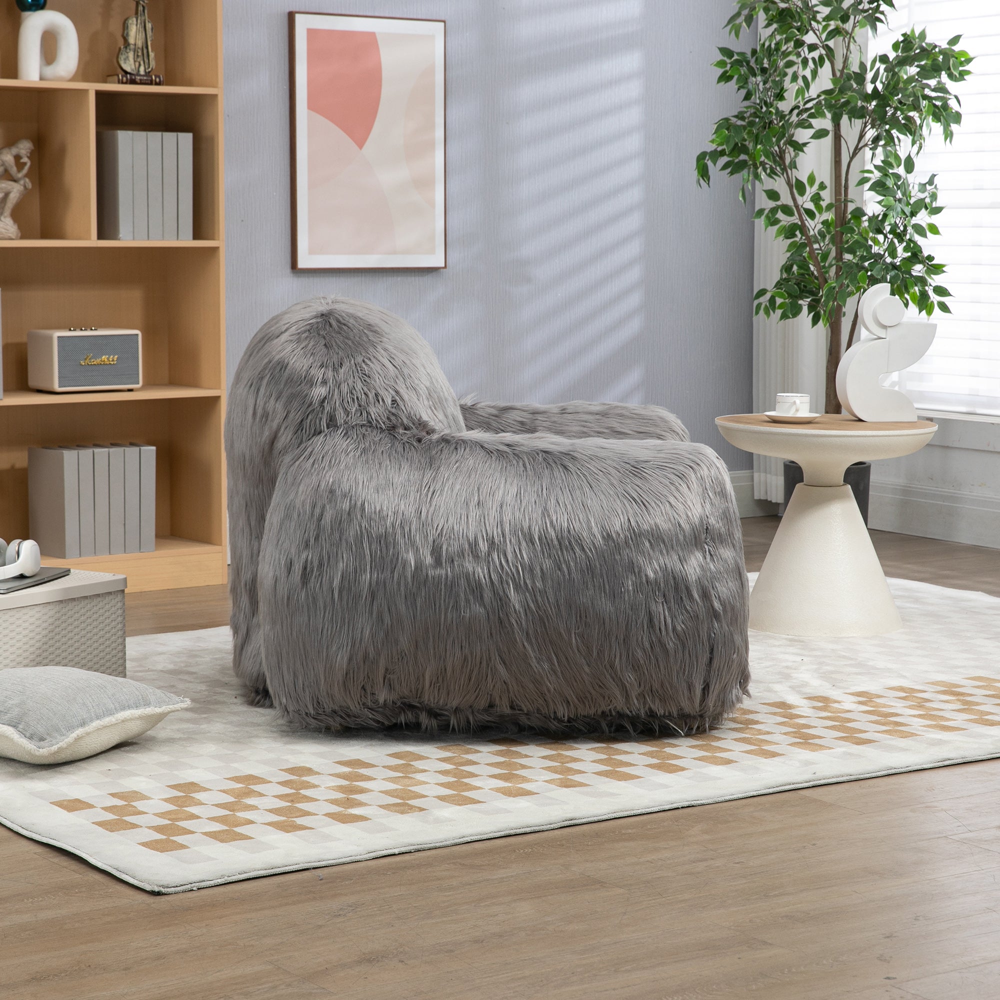 Long Hair Bean Bag Chair - Lazy Sofa-American Furniture Outlet