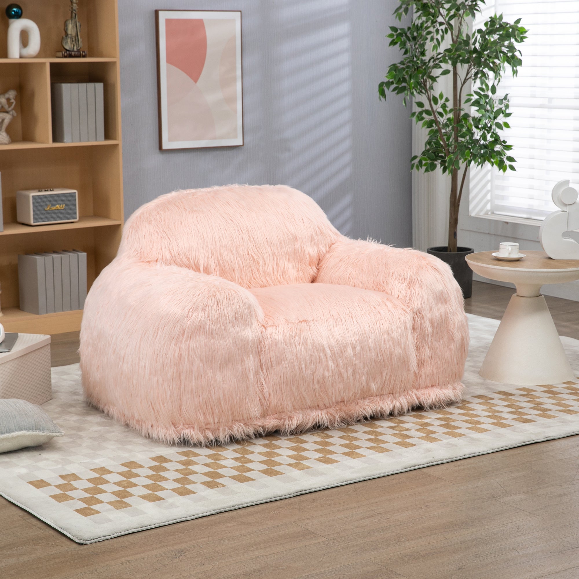 Long Hair Bean Bag Chair - Lazy Sofa Focus Chair-American Furniture Outlet