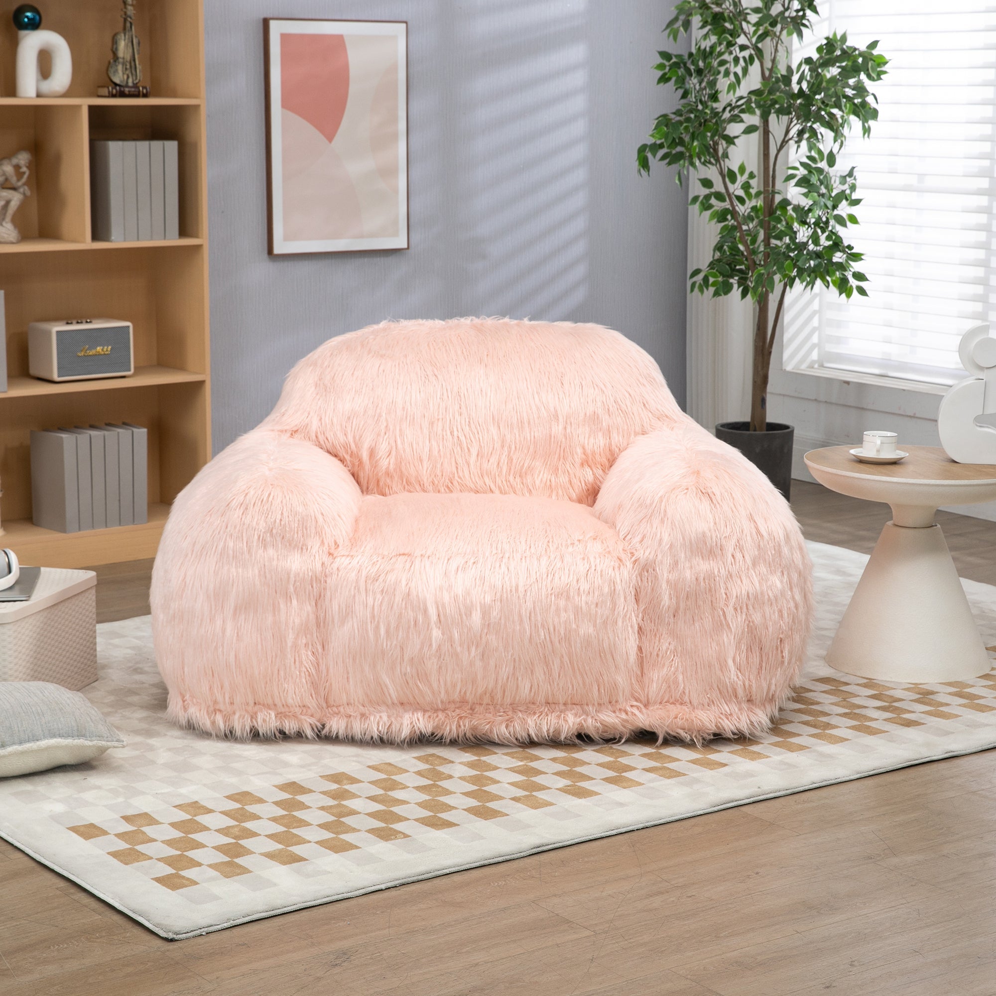 Long Hair Bean Bag Chair - Lazy Sofa Focus Chair-American Furniture Outlet