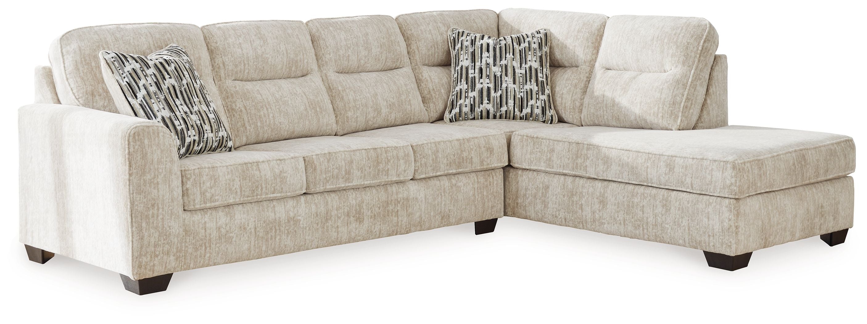 Lonoke 2-Piece Plush Fabric Sectional-Signature Design by Ashley®-American Furniture Outlet