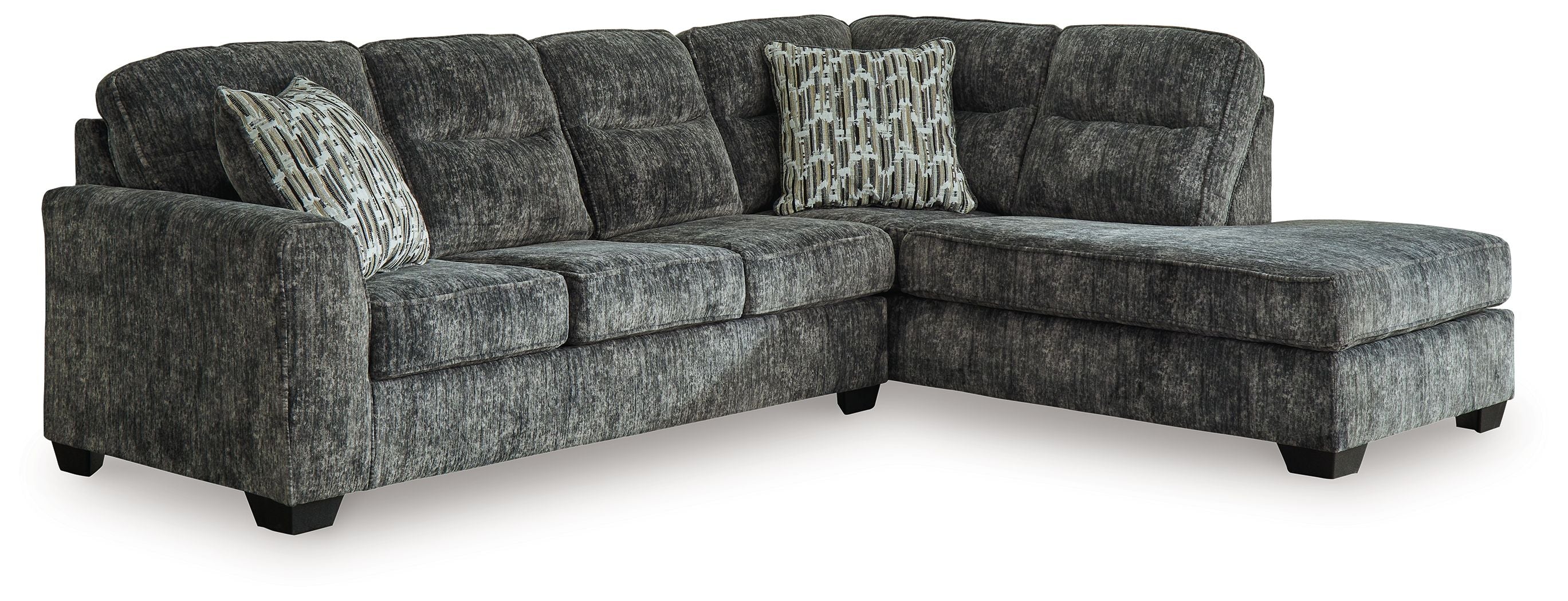 Lonoke 2-Piece Plush Fabric Sectional-Signature Design by Ashley®-American Furniture Outlet