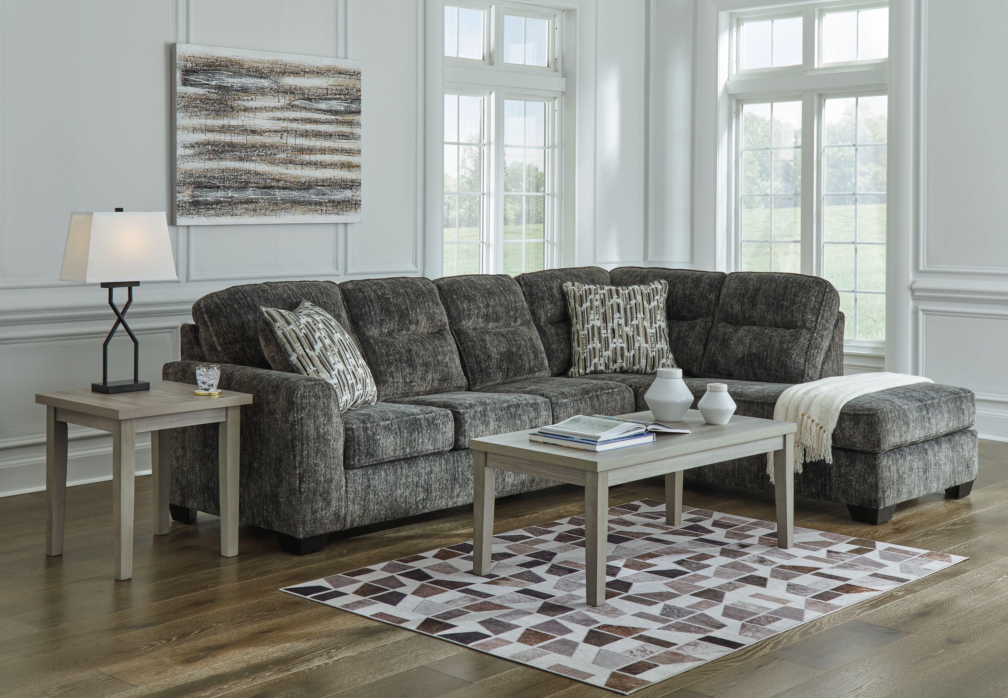 Lonoke 2-Piece Plush Fabric Sectional-Signature Design by Ashley®-American Furniture Outlet