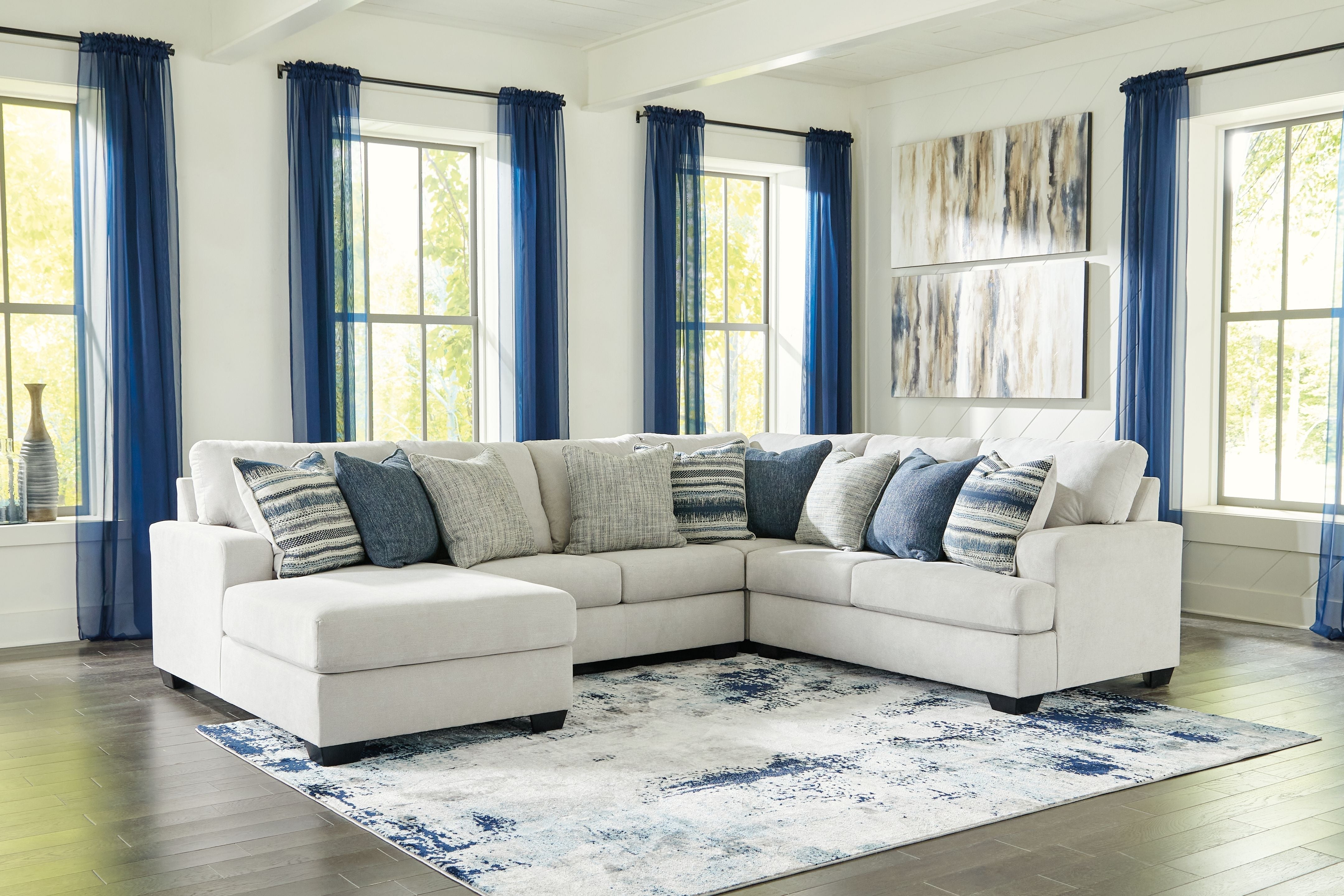 Lowder Beige U Shaped Sectional - Soft Fabric, Modern-Benchcraft®-American Furniture Outlet