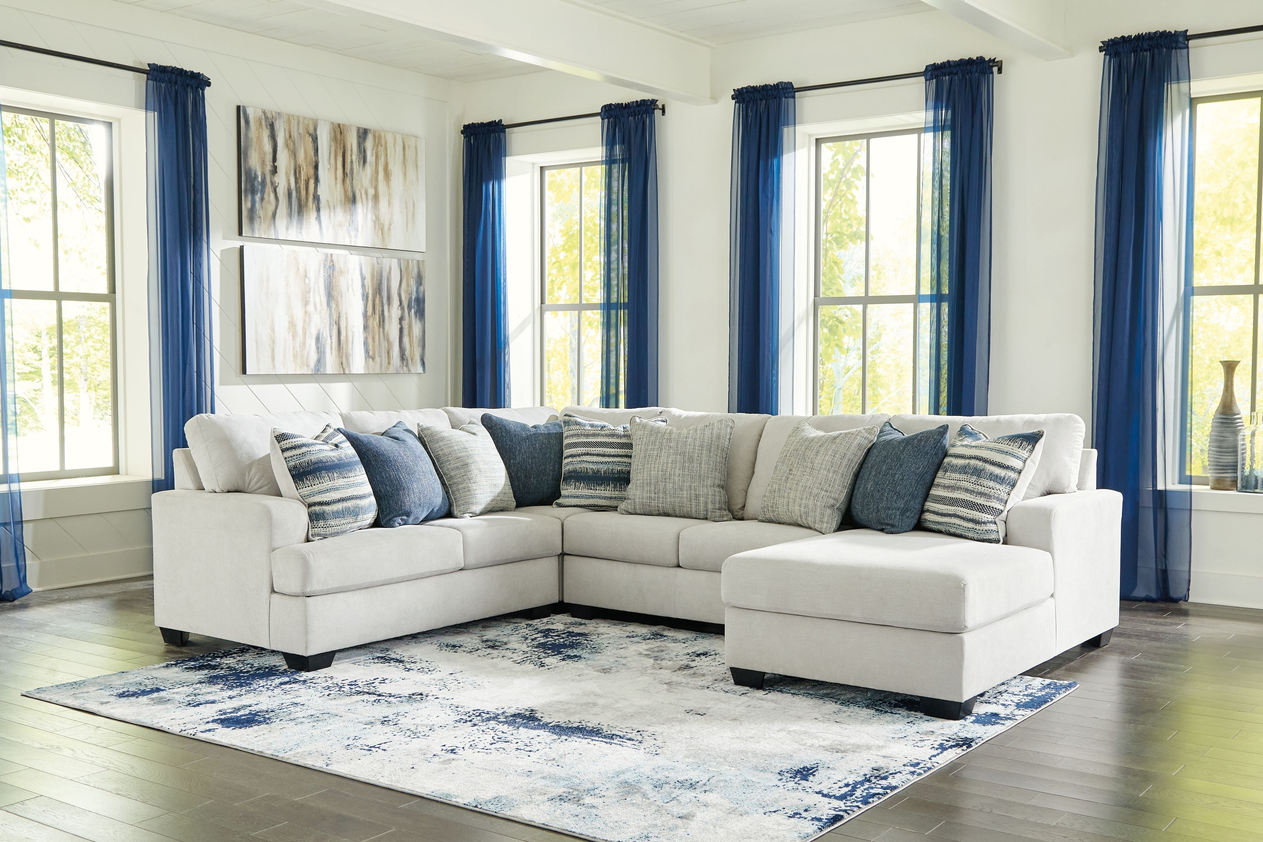 Lowder Beige U Shaped Sectional - Soft Fabric, Modern-Benchcraft®-American Furniture Outlet