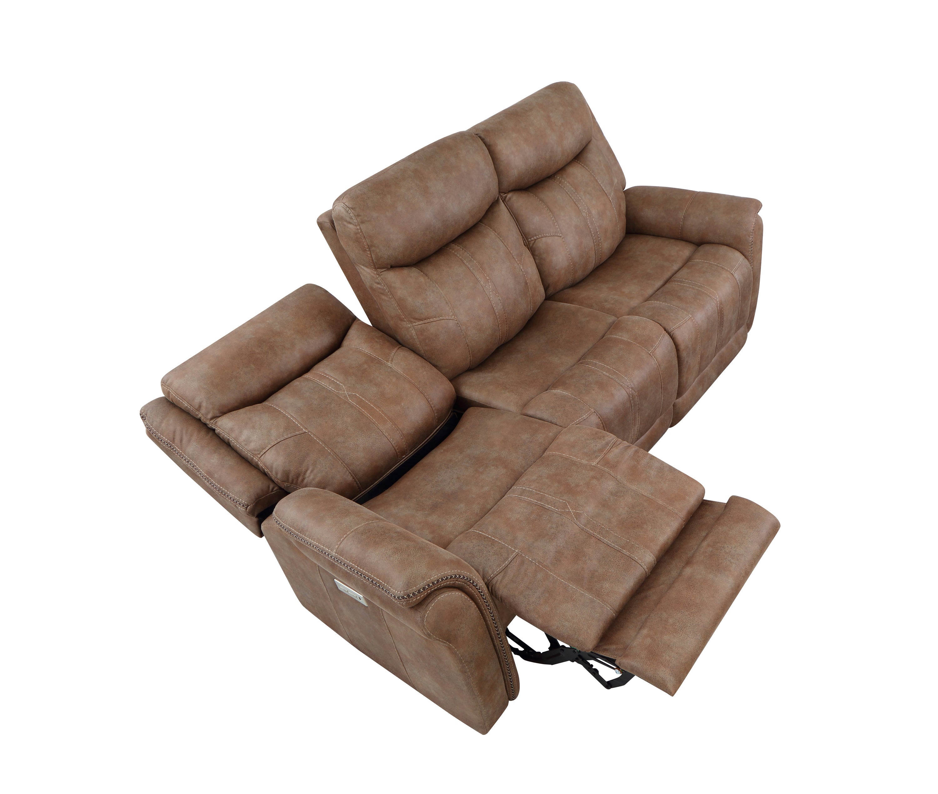 Luxurious Camel Power Sofa Recliner: Traditional Meets Modern with Power Footrest, Headrest, USB Charging-American Furniture Outlet