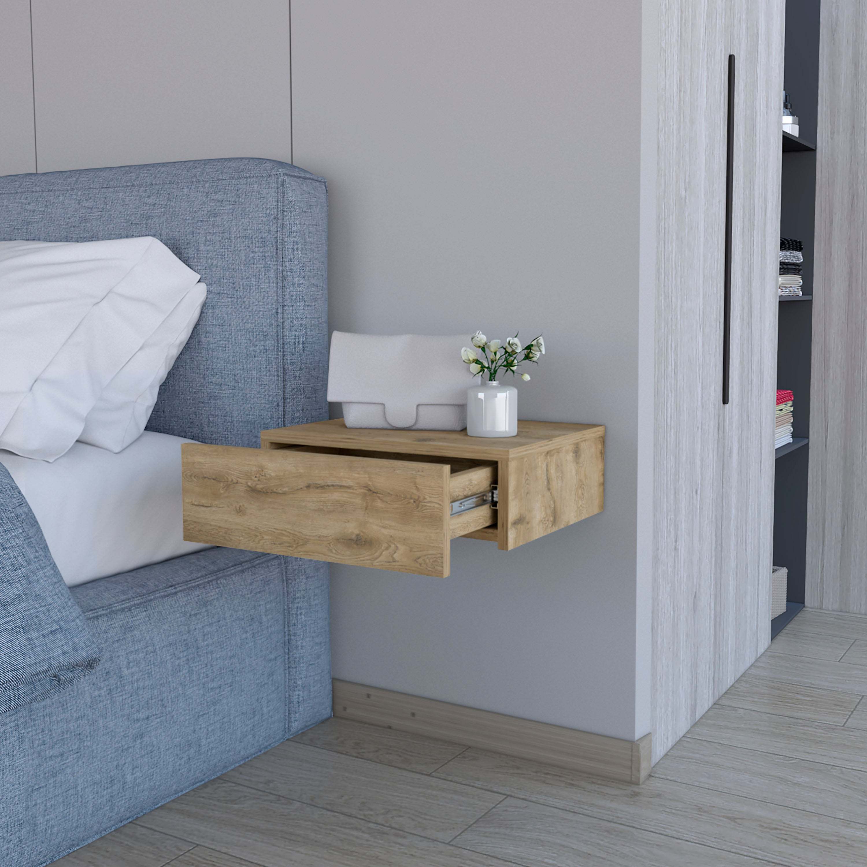 Macadamia Wall-Mounted Nightstand-American Furniture Outlet