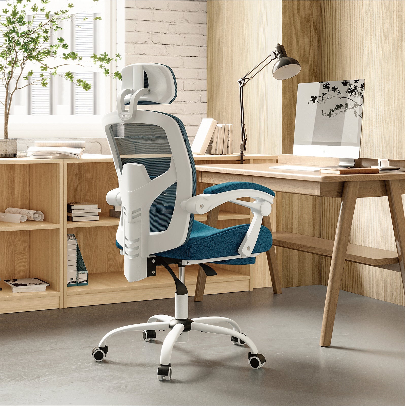 Mesh Ergonomic Office Chair with Foot & Lumbar Support-American Furniture Outlet