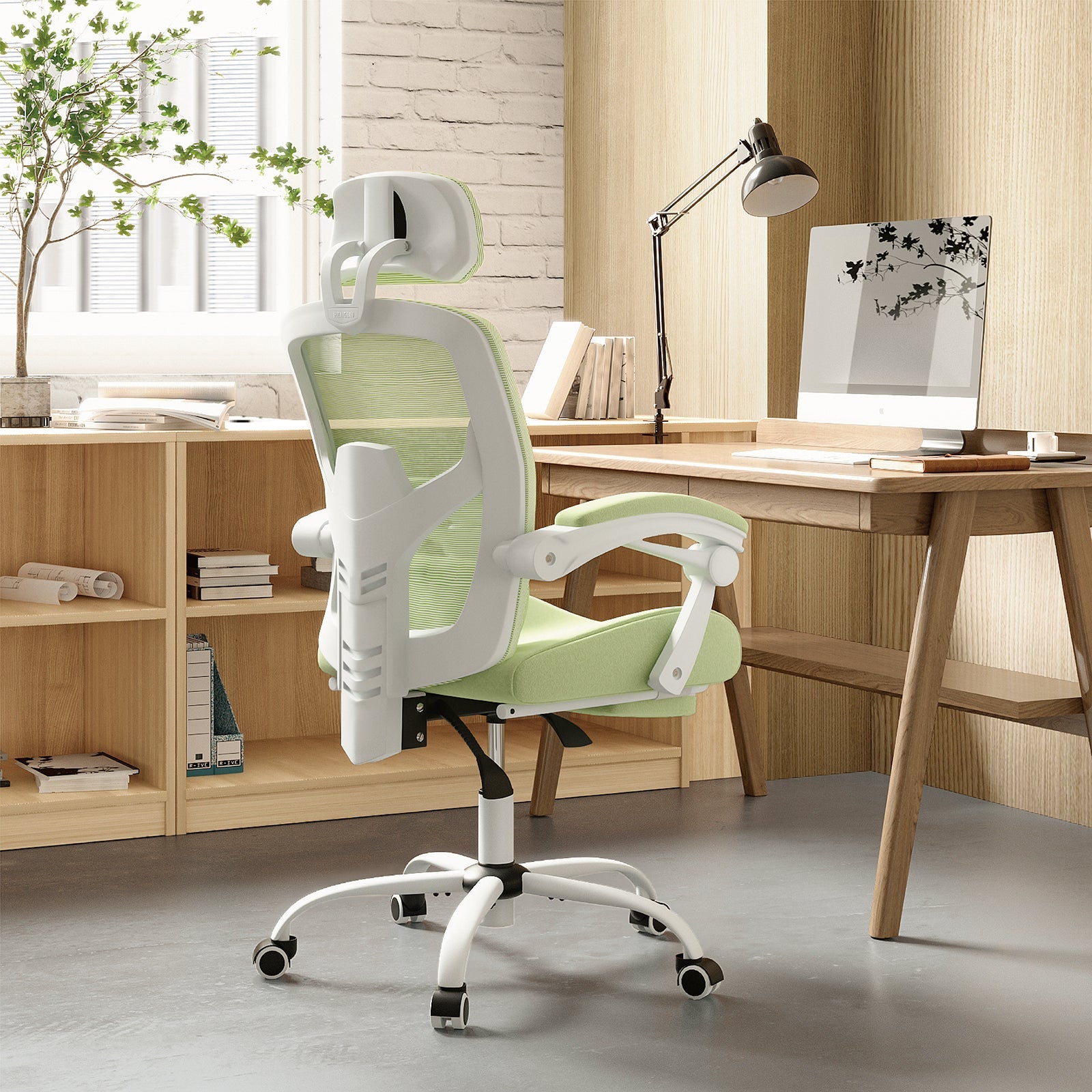 Mesh Ergonomic Office Chair with Foot & Lumbar Support-American Furniture Outlet